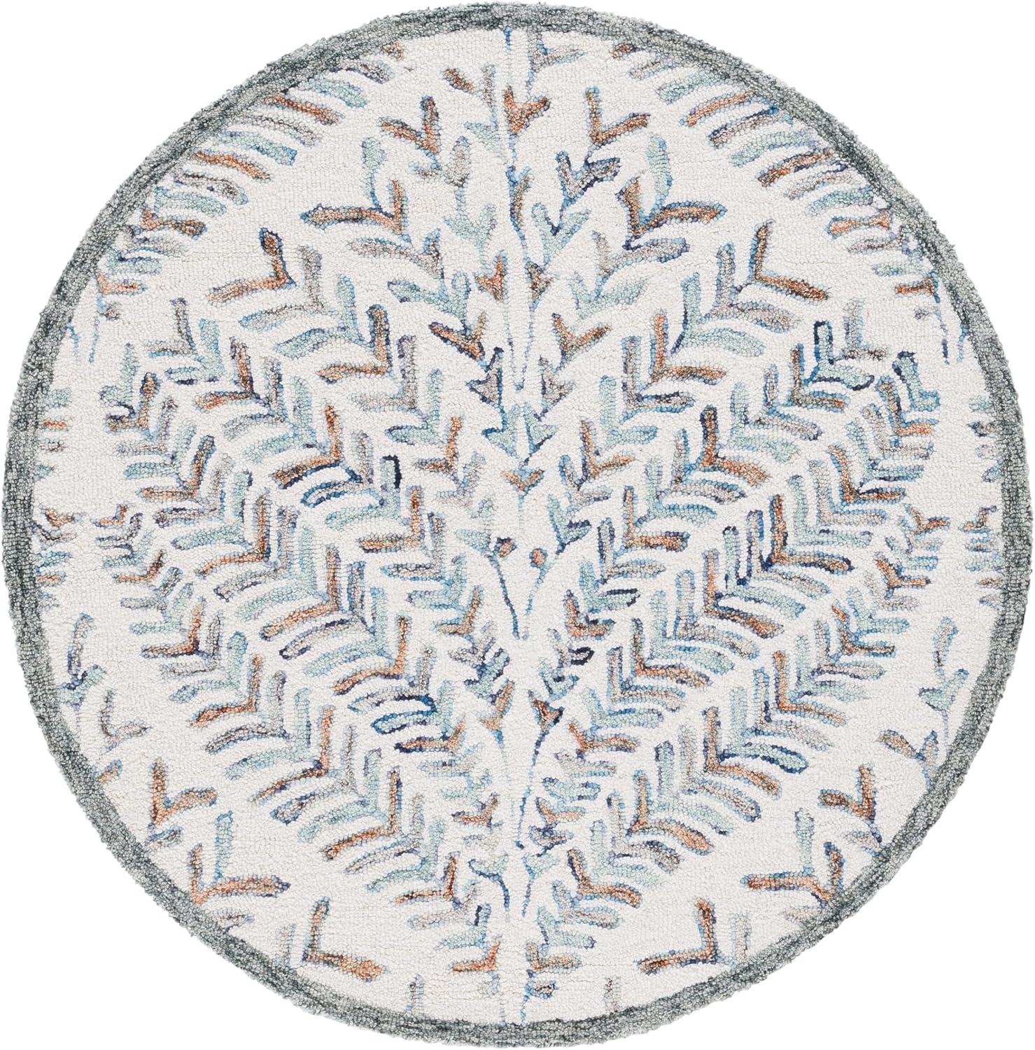 image:imageSAFAVIEH Area Rug 8x10 Capri Collection Large Ivory amp Blue Handmade Wool Ideal for Living Room Bedroom Office Dining Space CPR208AIvoryBlue