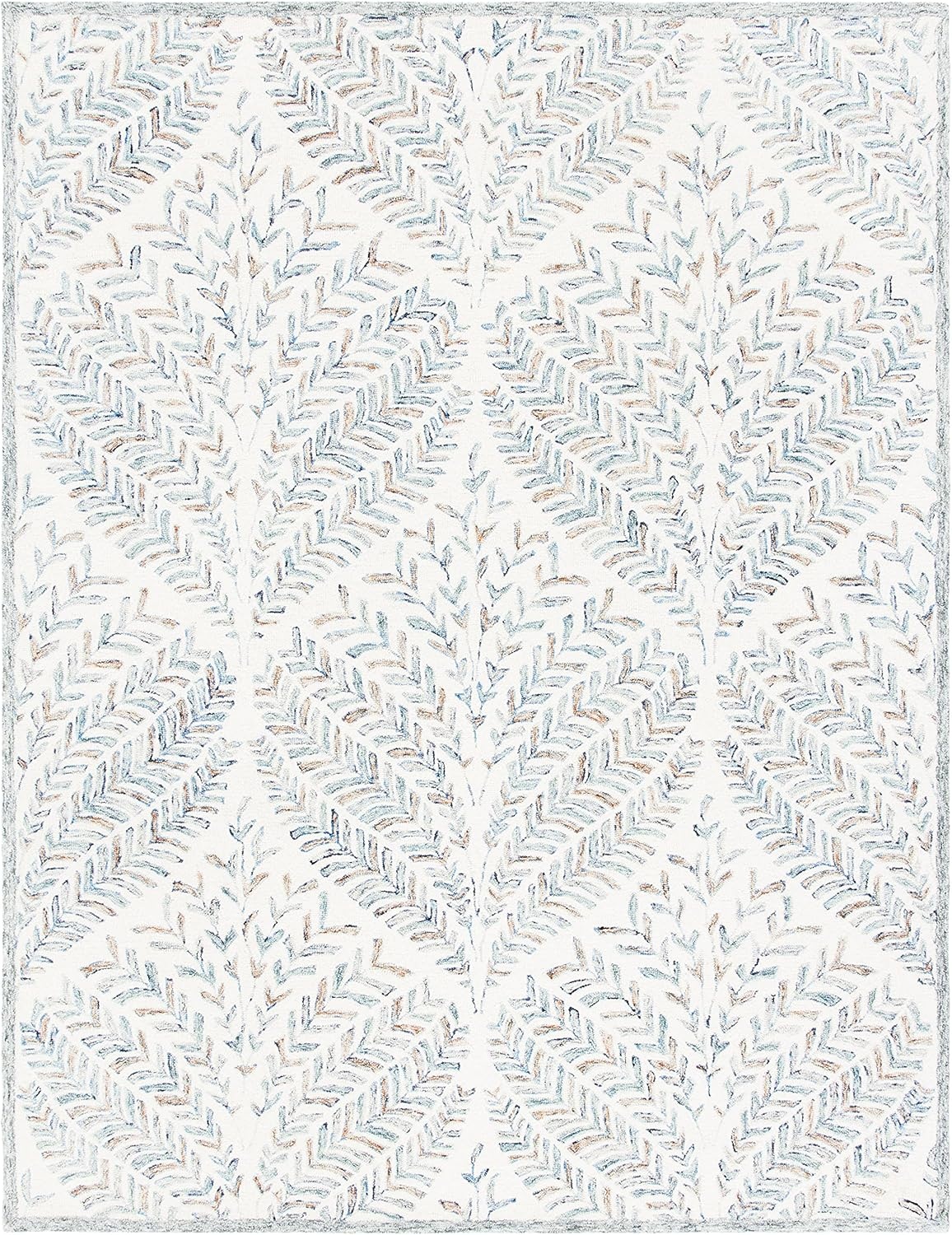 image:imageSAFAVIEH Area Rug 8x10 Capri Collection Large Ivory amp Blue Handmade Wool Ideal for Living Room Bedroom Office Dining Space CPR208AIvoryBlue