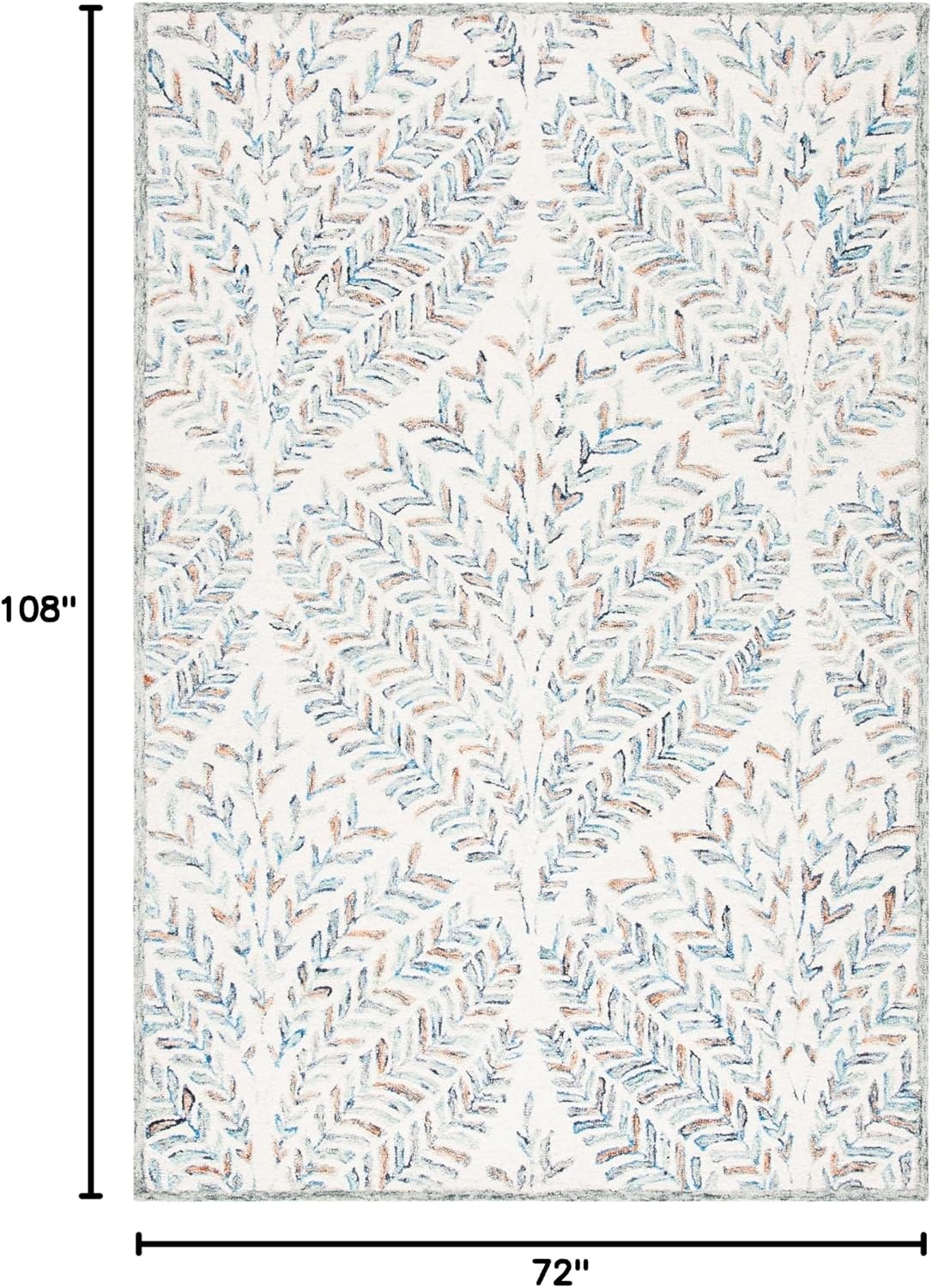 image:imageSAFAVIEH Area Rug 8x10 Capri Collection Large Ivory amp Blue Handmade Wool Ideal for Living Room Bedroom Office Dining Space CPR208AIvoryBlue