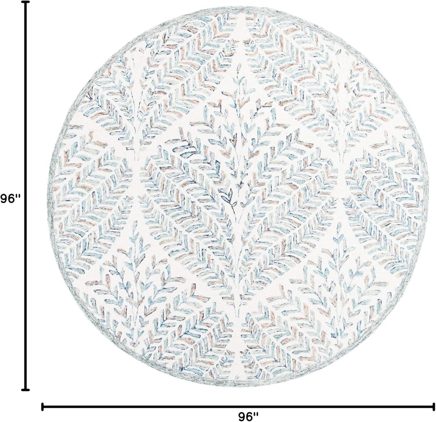 image:imageSAFAVIEH Area Rug 8x10 Capri Collection Large Ivory amp Blue Handmade Wool Ideal for Living Room Bedroom Office Dining Space CPR208AIvoryBlue