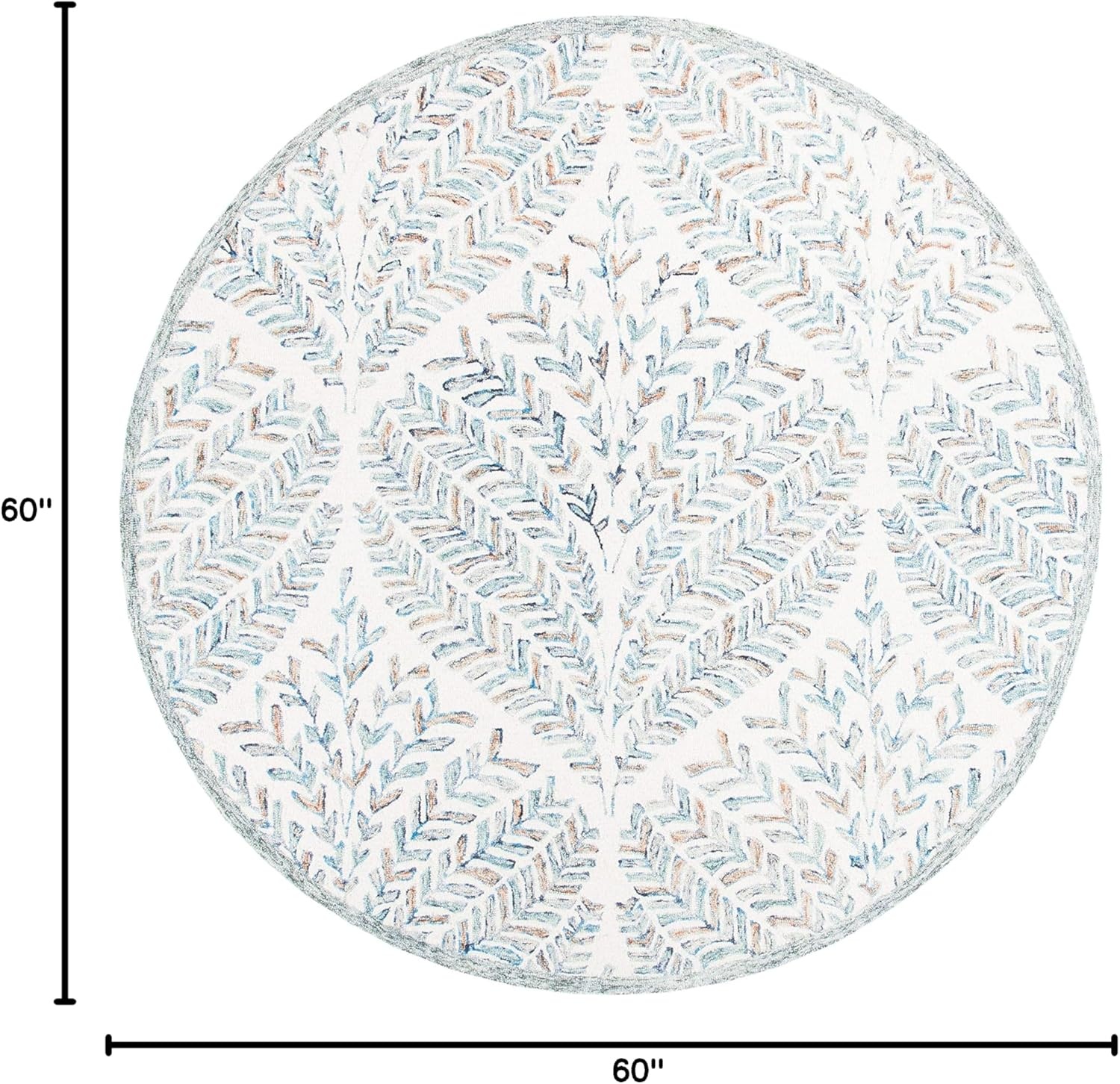 image:imageSAFAVIEH Area Rug 8x10 Capri Collection Large Ivory amp Blue Handmade Wool Ideal for Living Room Bedroom Office Dining Space CPR208AIvoryBlue