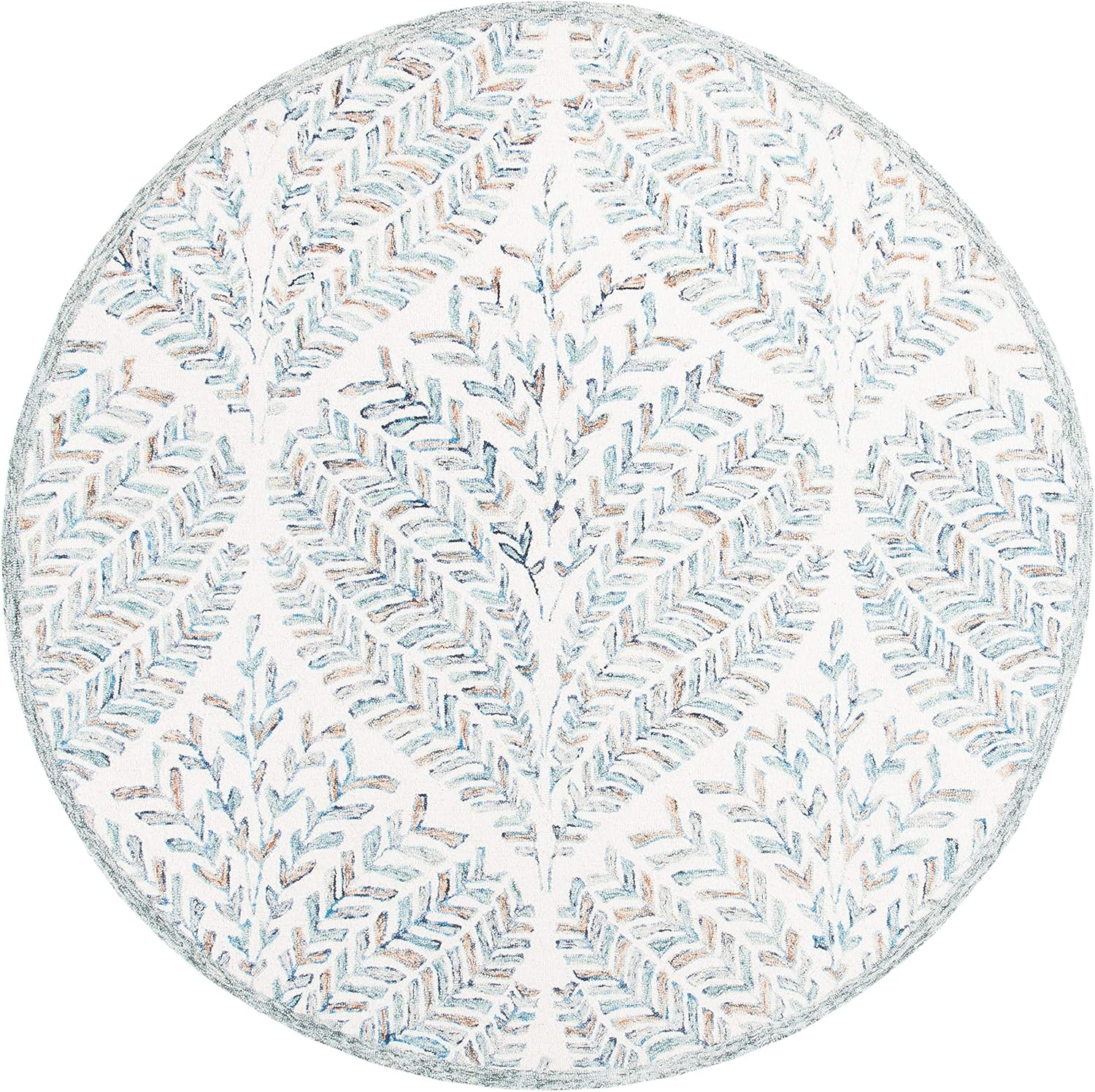 image:imageSAFAVIEH Area Rug 8x10 Capri Collection Large Ivory amp Blue Handmade Wool Ideal for Living Room Bedroom Office Dining Space CPR208AIvoryBlue