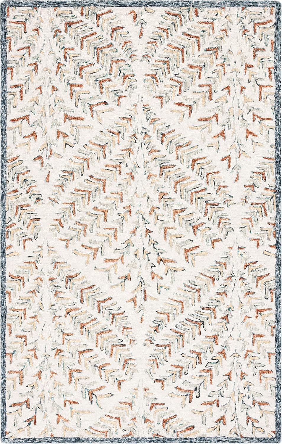 image:imageSAFAVIEH Area Rug 8x10 Capri Collection Large Ivory amp Blue Handmade Wool Ideal for Living Room Bedroom Office Dining Space CPR208AIvoryGreen