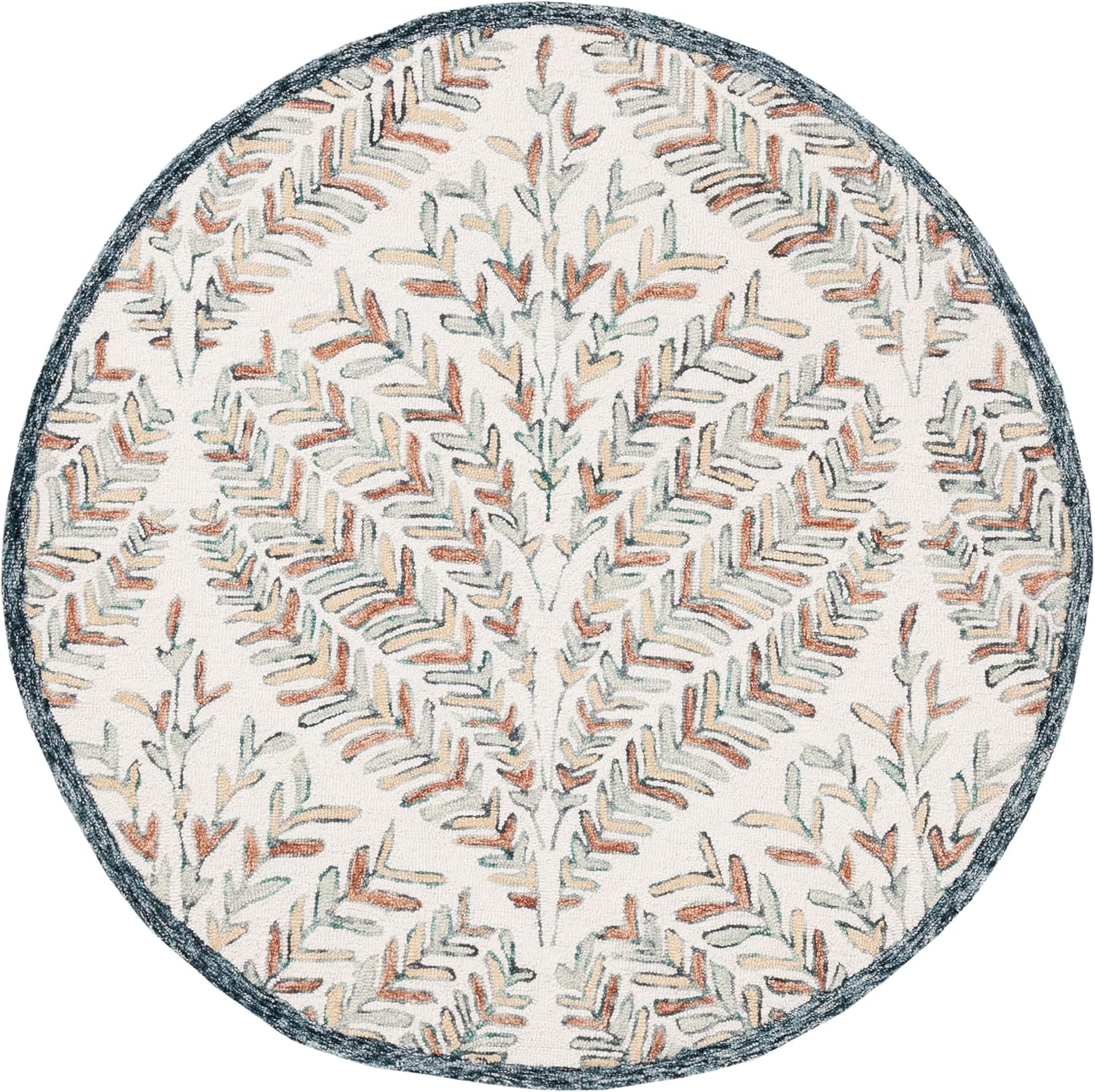 image:imageSAFAVIEH Area Rug 8x10 Capri Collection Large Ivory amp Blue Handmade Wool Ideal for Living Room Bedroom Office Dining Space CPR208AIvoryGreen