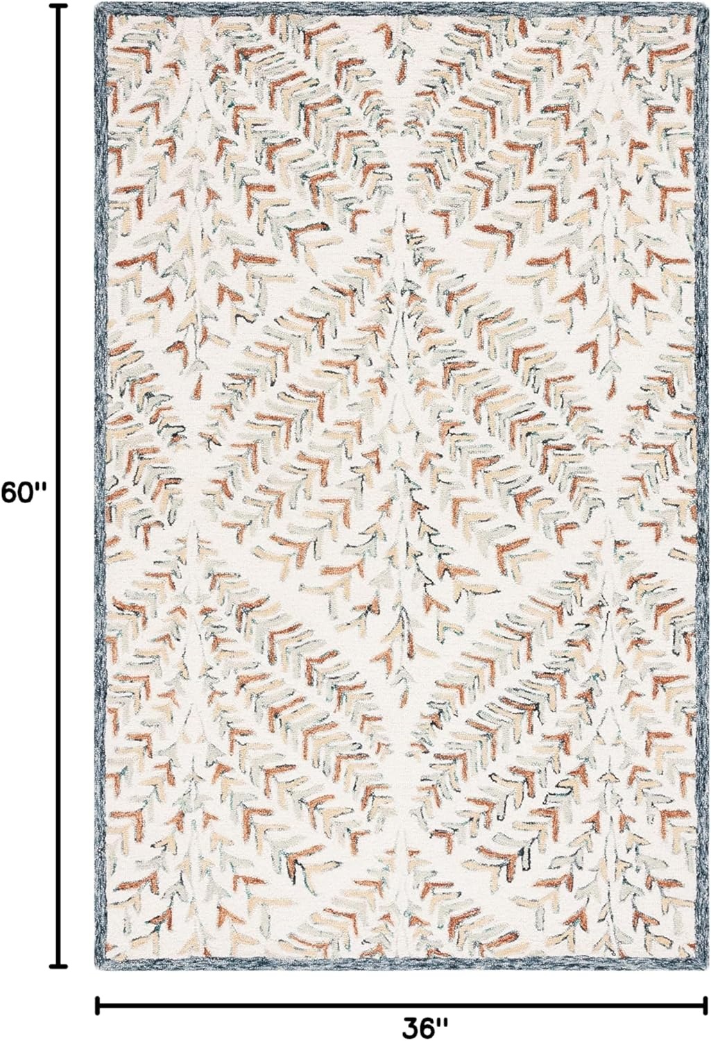 image:imageSAFAVIEH Area Rug 8x10 Capri Collection Large Ivory amp Blue Handmade Wool Ideal for Living Room Bedroom Office Dining Space CPR208AIvoryGreen