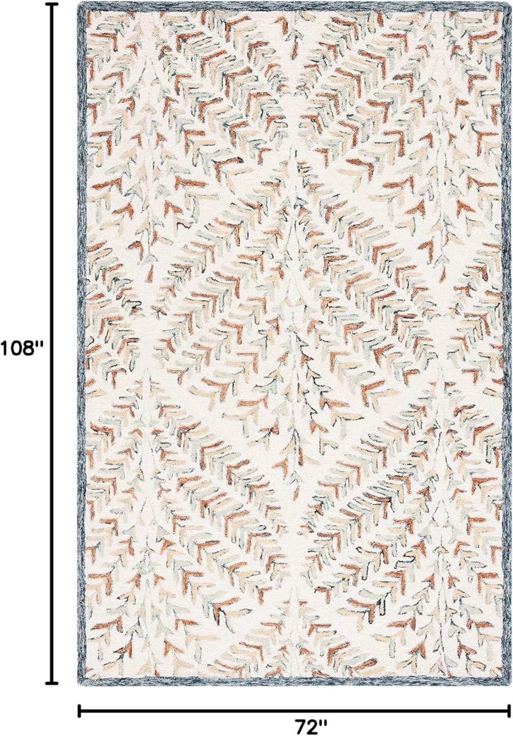 image:imageSAFAVIEH Area Rug 8x10 Capri Collection Large Ivory amp Blue Handmade Wool Ideal for Living Room Bedroom Office Dining Space CPR208AIvoryGreen