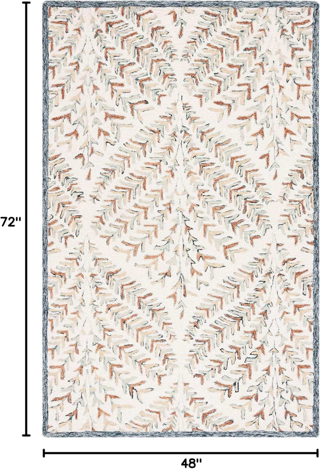 image:imageSAFAVIEH Area Rug 8x10 Capri Collection Large Ivory amp Blue Handmade Wool Ideal for Living Room Bedroom Office Dining Space CPR208AIvoryGreen