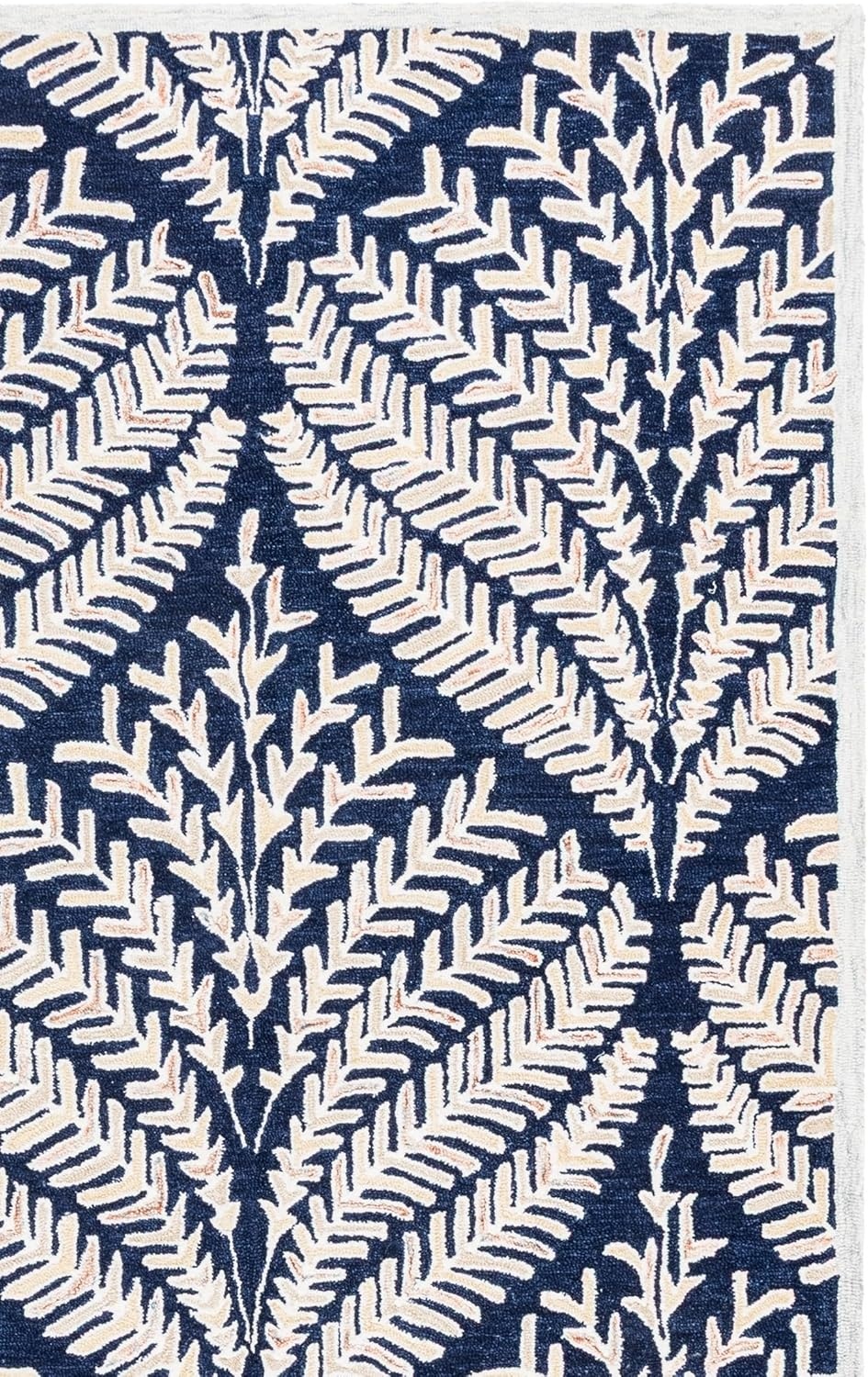 image:imageSAFAVIEH Area Rug 8x10 Capri Collection Large Ivory amp Blue Handmade Wool Ideal for Living Room Bedroom Office Dining Space CPR208ANavyIvory