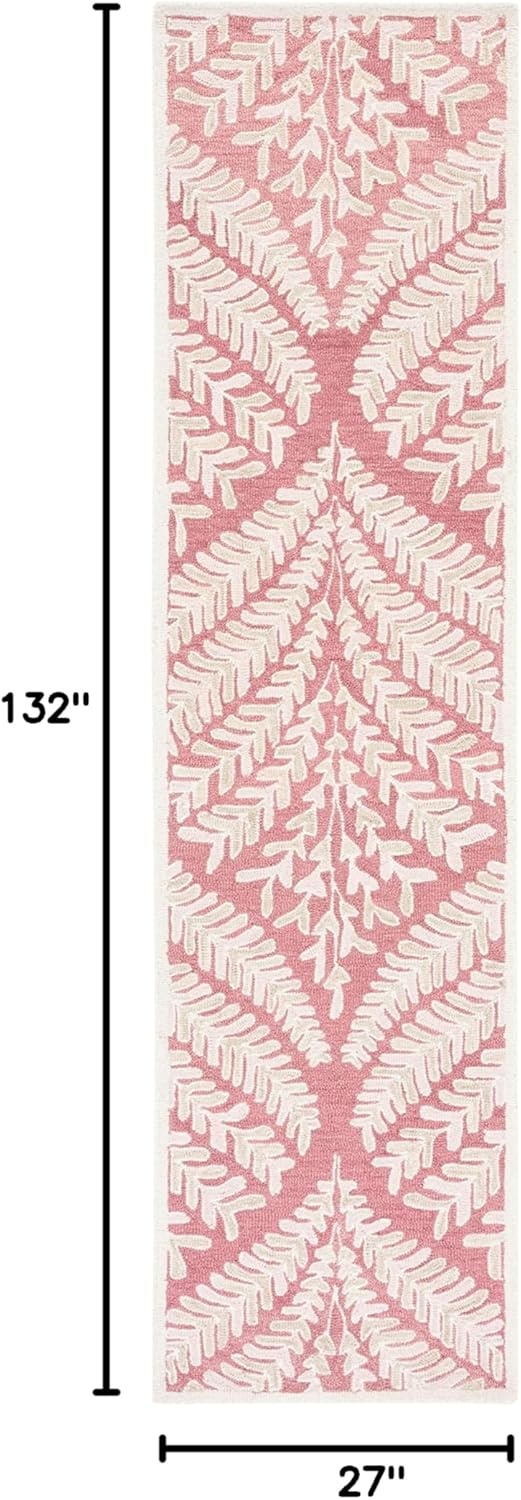 image:imageSAFAVIEH Area Rug 8x10 Capri Collection Large Ivory amp Blue Handmade Wool Ideal for Living Room Bedroom Office Dining Space CPR208APinkIvory