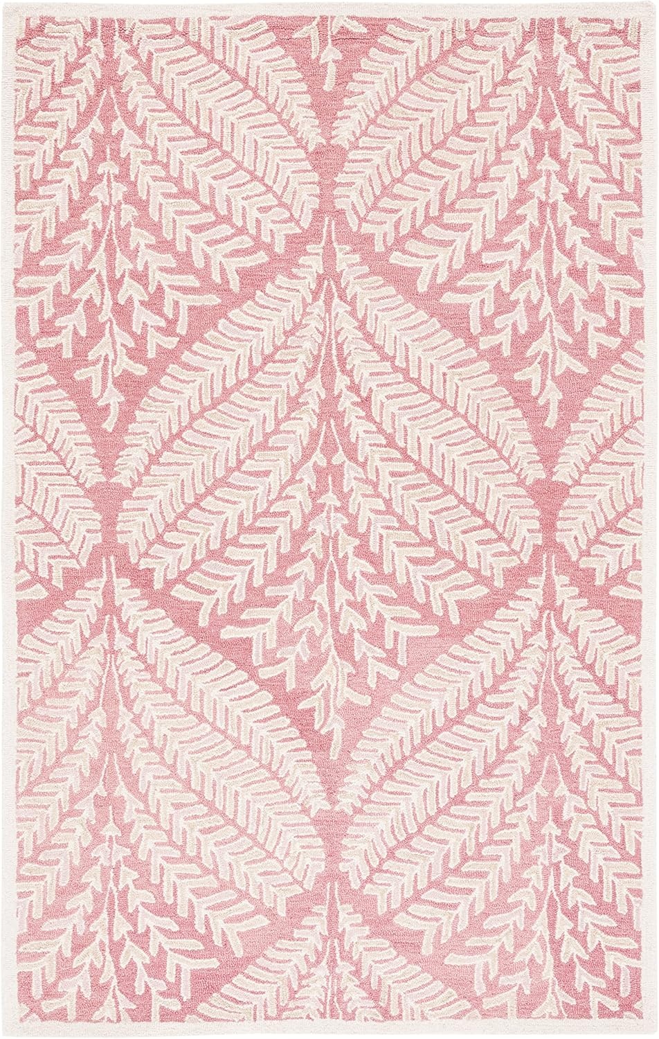 image:imageSAFAVIEH Area Rug 8x10 Capri Collection Large Ivory amp Blue Handmade Wool Ideal for Living Room Bedroom Office Dining Space CPR208APinkIvory