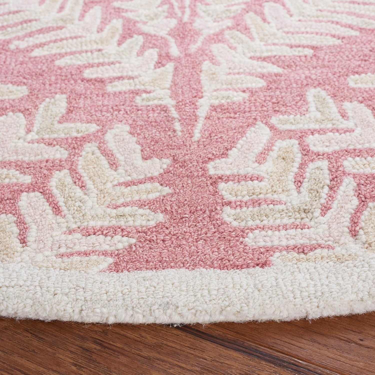 image:imageSAFAVIEH Area Rug 8x10 Capri Collection Large Ivory amp Blue Handmade Wool Ideal for Living Room Bedroom Office Dining Space CPR208APinkIvory