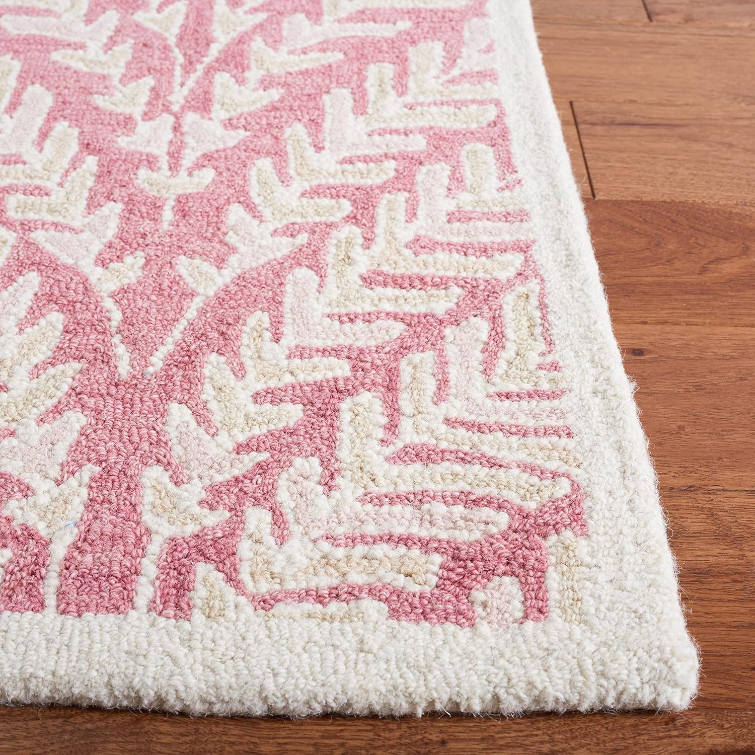 image:imageSAFAVIEH Area Rug 8x10 Capri Collection Large Ivory amp Blue Handmade Wool Ideal for Living Room Bedroom Office Dining Space CPR208APinkIvory