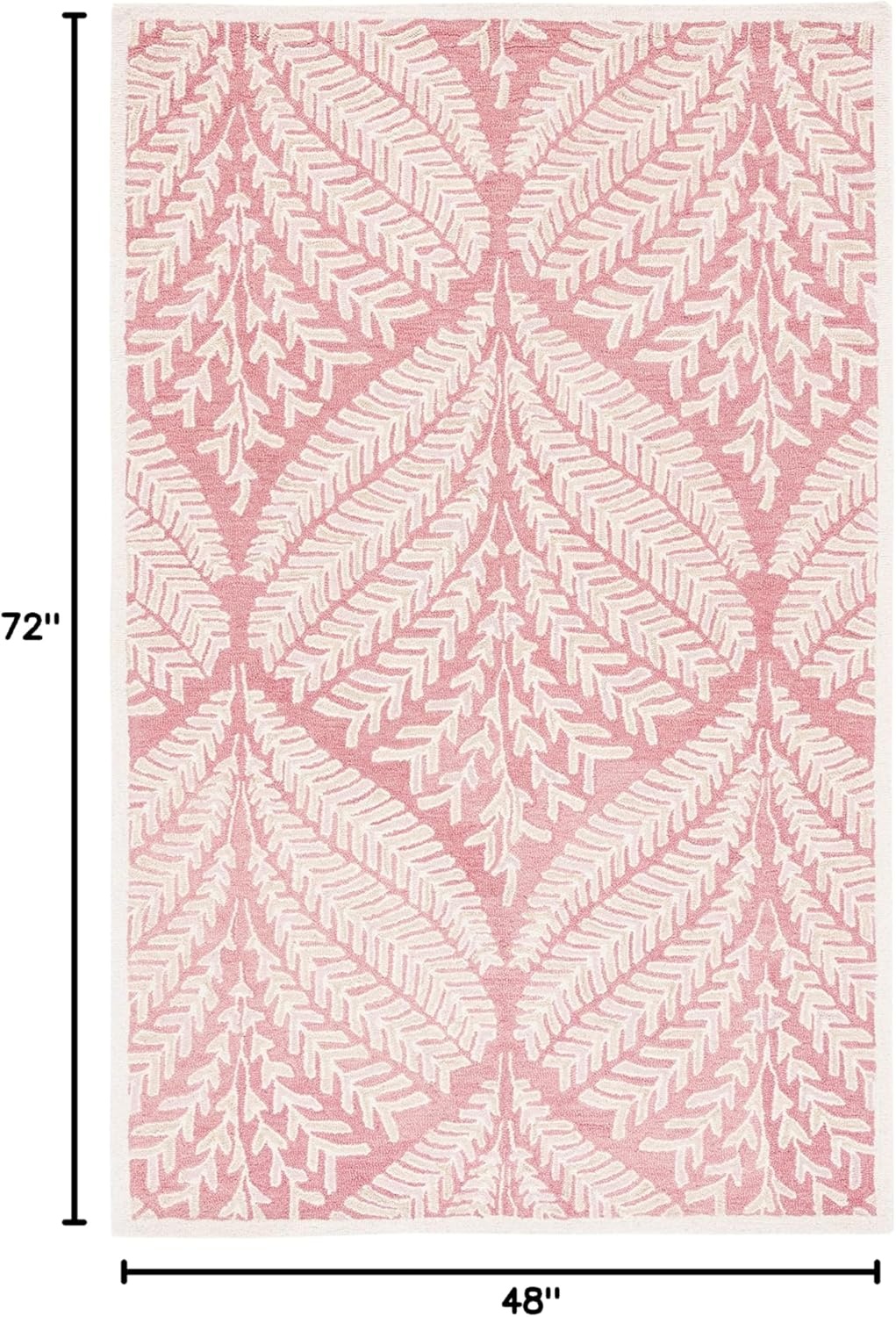 image:imageSAFAVIEH Area Rug 8x10 Capri Collection Large Ivory amp Blue Handmade Wool Ideal for Living Room Bedroom Office Dining Space CPR208APinkIvory
