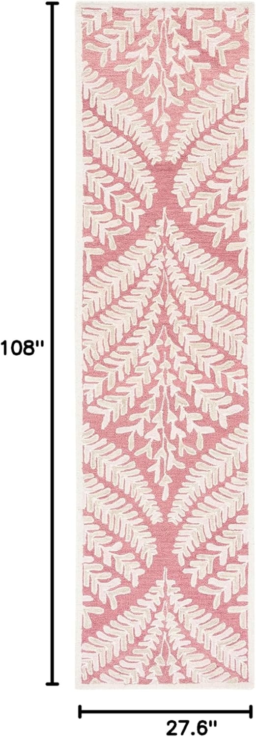 image:imageSAFAVIEH Area Rug 8x10 Capri Collection Large Ivory amp Blue Handmade Wool Ideal for Living Room Bedroom Office Dining Space CPR208APinkIvory