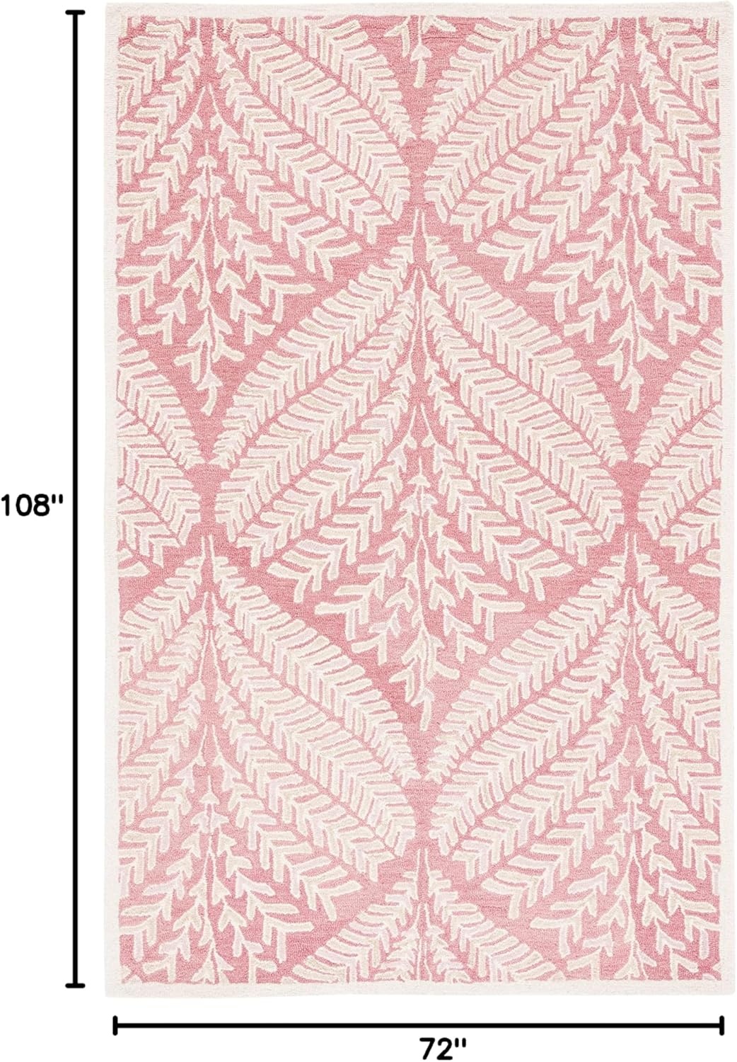 image:imageSAFAVIEH Area Rug 8x10 Capri Collection Large Ivory amp Blue Handmade Wool Ideal for Living Room Bedroom Office Dining Space CPR208APinkIvory