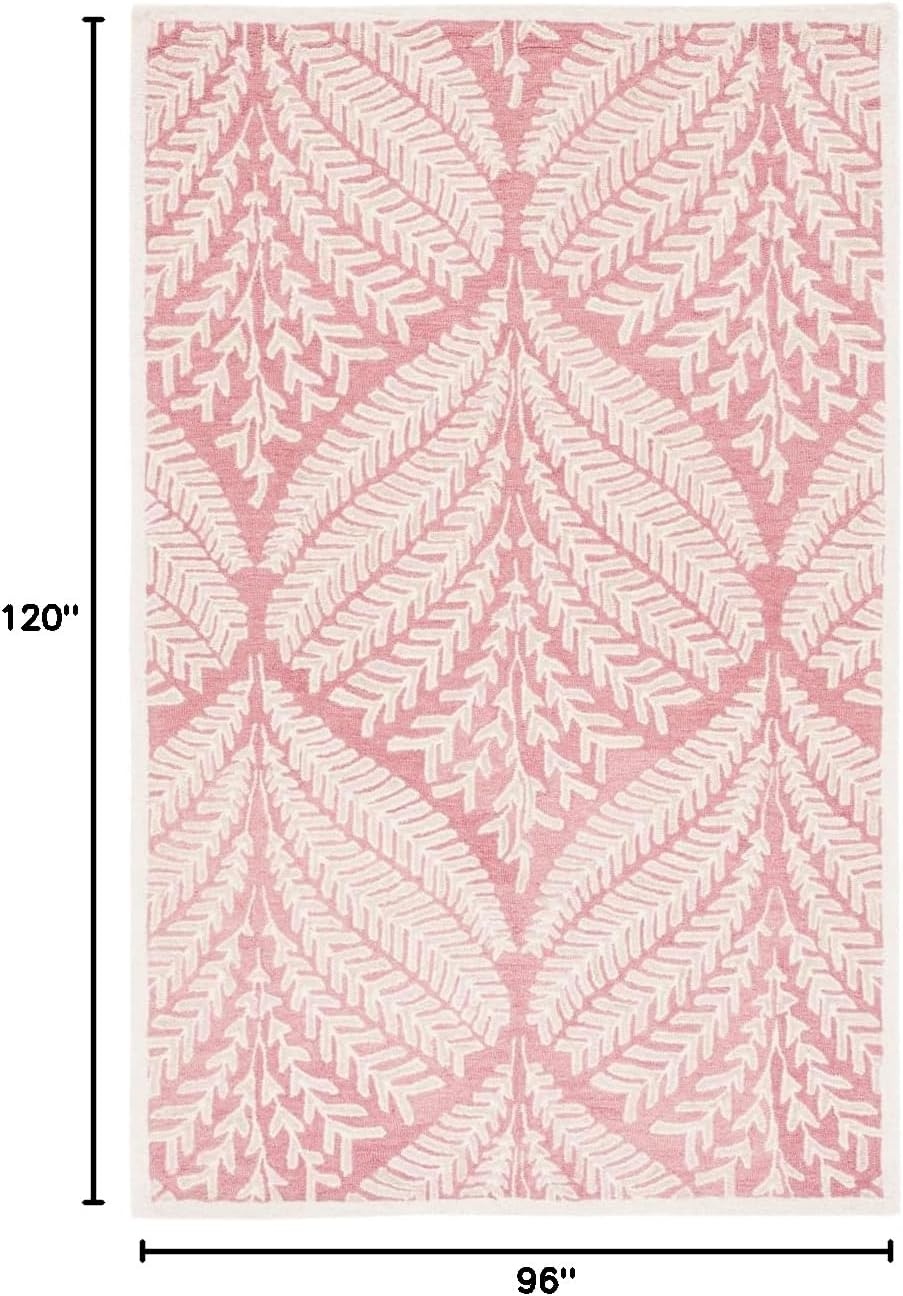 image:imageSAFAVIEH Area Rug 8x10 Capri Collection Large Ivory amp Blue Handmade Wool Ideal for Living Room Bedroom Office Dining Space CPR208APinkIvory