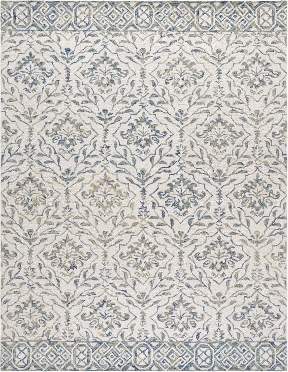 image:imageSAFAVIEH Area Rug 8x10 Dip Dye Collection Large Light Blue amp Ivory Handmade Wool Ideal for Living Room Bedroom Office Dining Space DDY901L