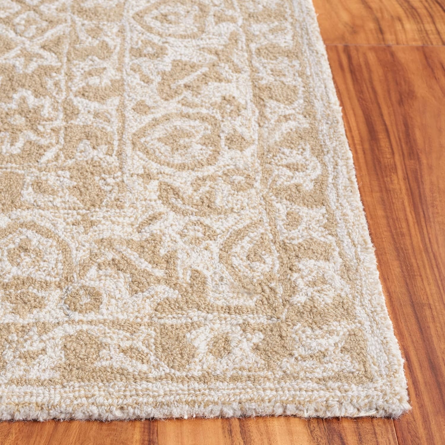 image:imageSAFAVIEH Area Rug 8x10 Dip Dye Collection Large Navy Blue Handmade Wool Ideal for Living Room Bedroom Office Dining Space DDY151NBeigeIvory