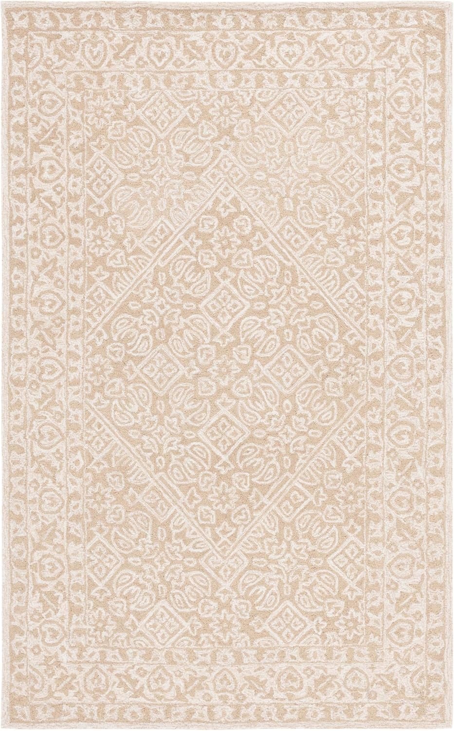 image:imageSAFAVIEH Area Rug 8x10 Dip Dye Collection Large Navy Blue Handmade Wool Ideal for Living Room Bedroom Office Dining Space DDY151NBeigeIvory