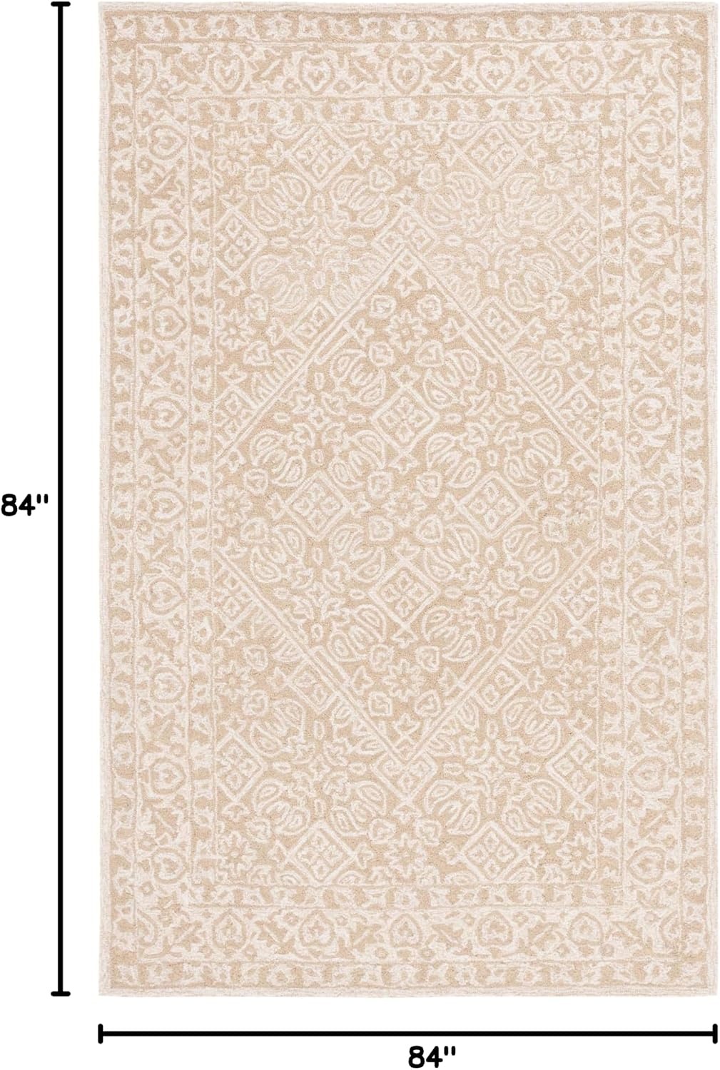 image:imageSAFAVIEH Area Rug 8x10 Dip Dye Collection Large Navy Blue Handmade Wool Ideal for Living Room Bedroom Office Dining Space DDY151NBeigeIvory