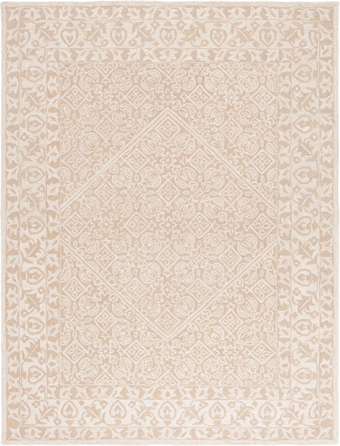 image:imageSAFAVIEH Area Rug 8x10 Dip Dye Collection Large Navy Blue Handmade Wool Ideal for Living Room Bedroom Office Dining Space DDY151NBeigeIvory