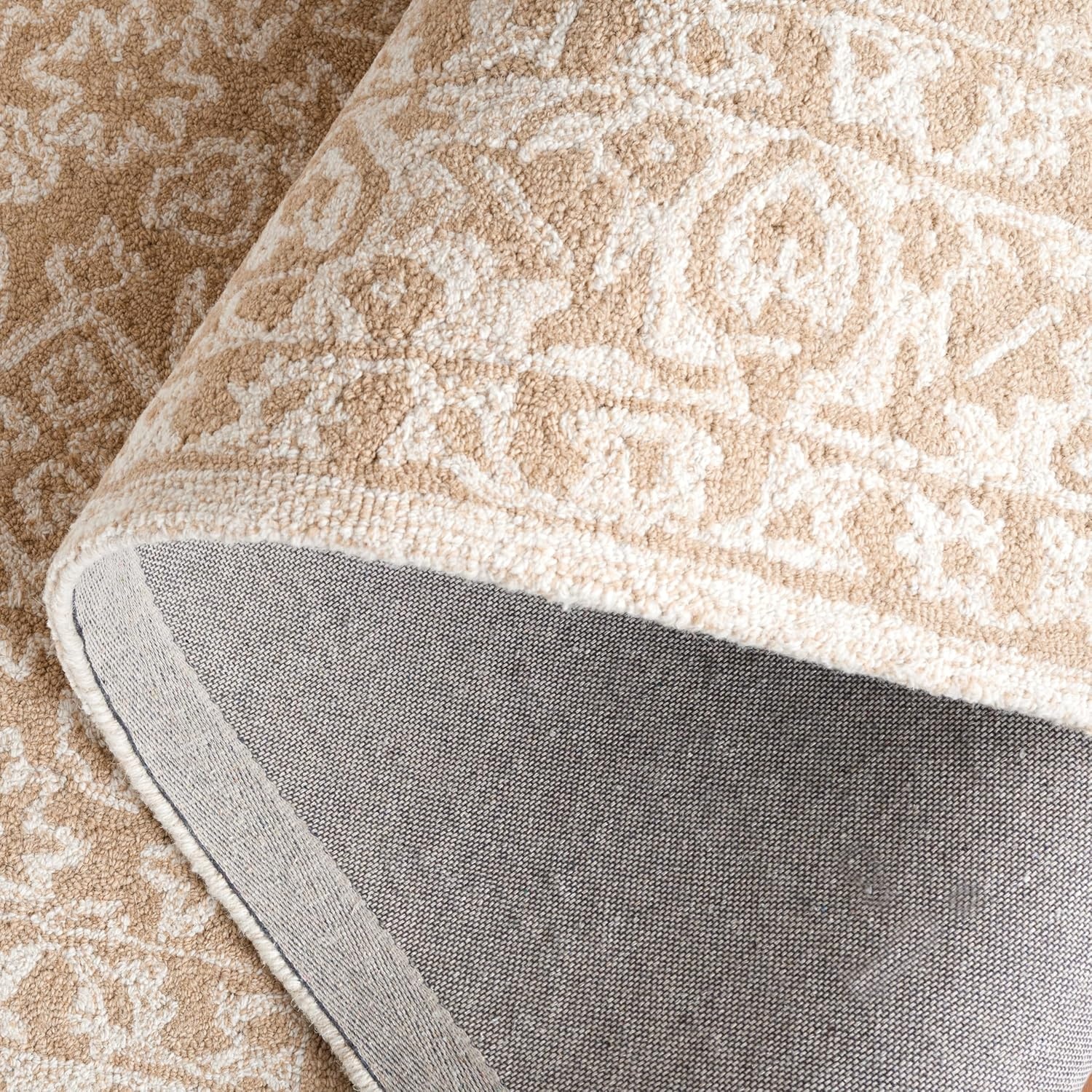 image:imageSAFAVIEH Area Rug 8x10 Dip Dye Collection Large Navy Blue Handmade Wool Ideal for Living Room Bedroom Office Dining Space DDY151NBeigeIvory