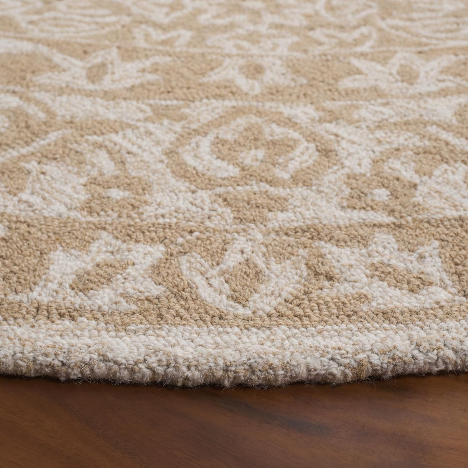 image:imageSAFAVIEH Area Rug 8x10 Dip Dye Collection Large Navy Blue Handmade Wool Ideal for Living Room Bedroom Office Dining Space DDY151NBeigeIvory