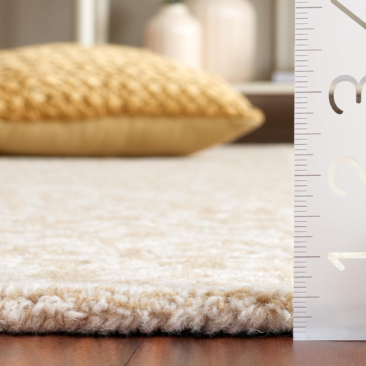 image:imageSAFAVIEH Area Rug 8x10 Dip Dye Collection Large Navy Blue Handmade Wool Ideal for Living Room Bedroom Office Dining Space DDY151NBeigeIvory
