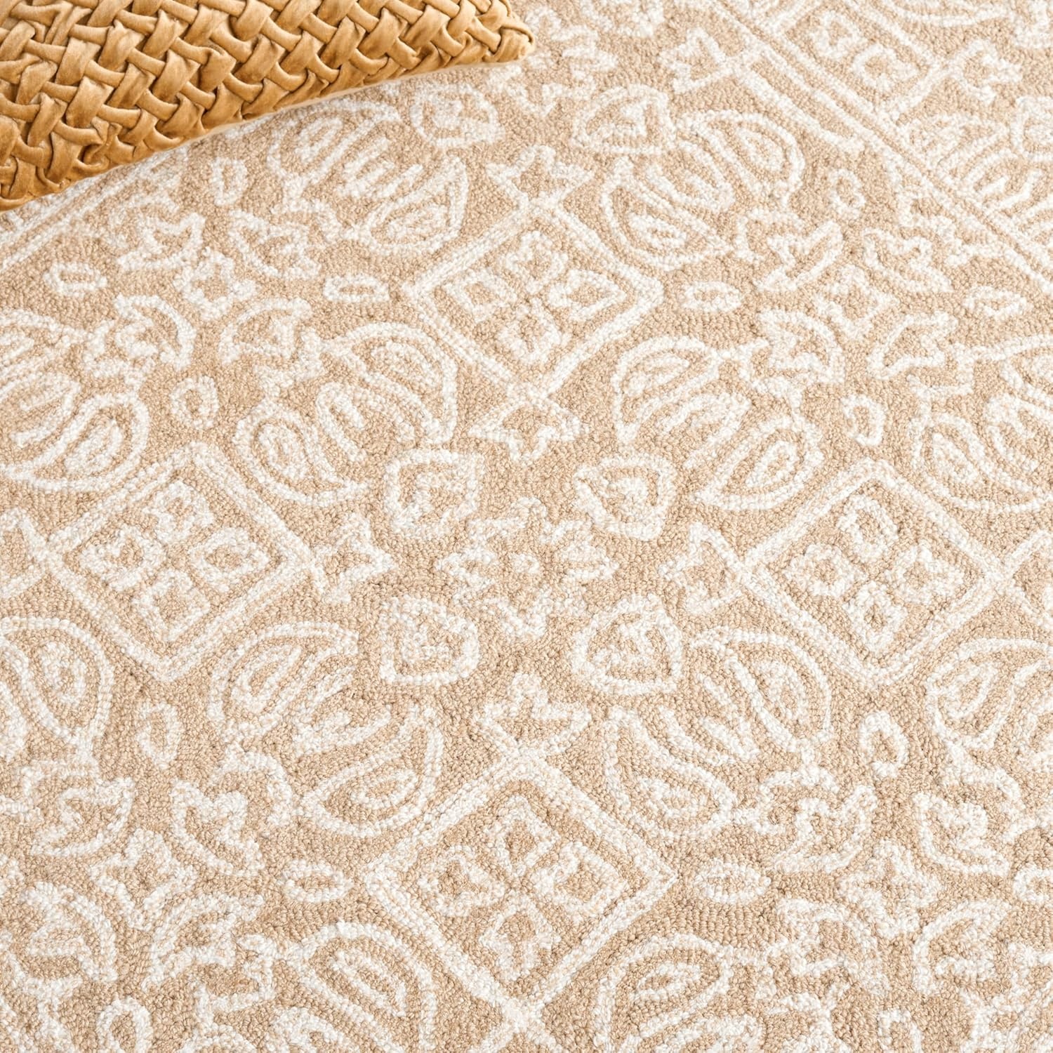 image:imageSAFAVIEH Area Rug 8x10 Dip Dye Collection Large Navy Blue Handmade Wool Ideal for Living Room Bedroom Office Dining Space DDY151NBeigeIvory