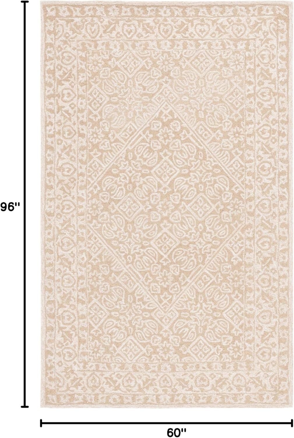 image:imageSAFAVIEH Area Rug 8x10 Dip Dye Collection Large Navy Blue Handmade Wool Ideal for Living Room Bedroom Office Dining Space DDY151NBeigeIvory