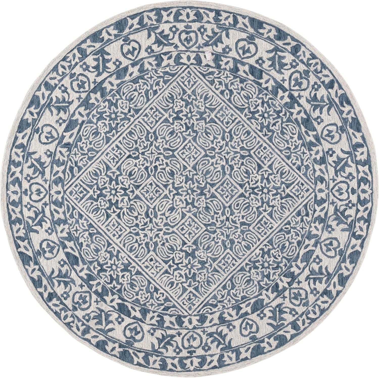 image:imageSAFAVIEH Area Rug 8x10 Dip Dye Collection Large Navy Blue Handmade Wool Ideal for Living Room Bedroom Office Dining Space DDY151NBlueIvory