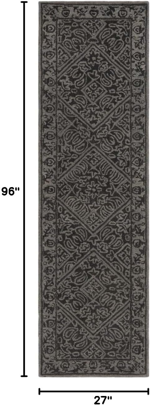 image:imageSAFAVIEH Area Rug 8x10 Dip Dye Collection Large Navy Blue Handmade Wool Ideal for Living Room Bedroom Office Dining Space DDY151NDark Grey