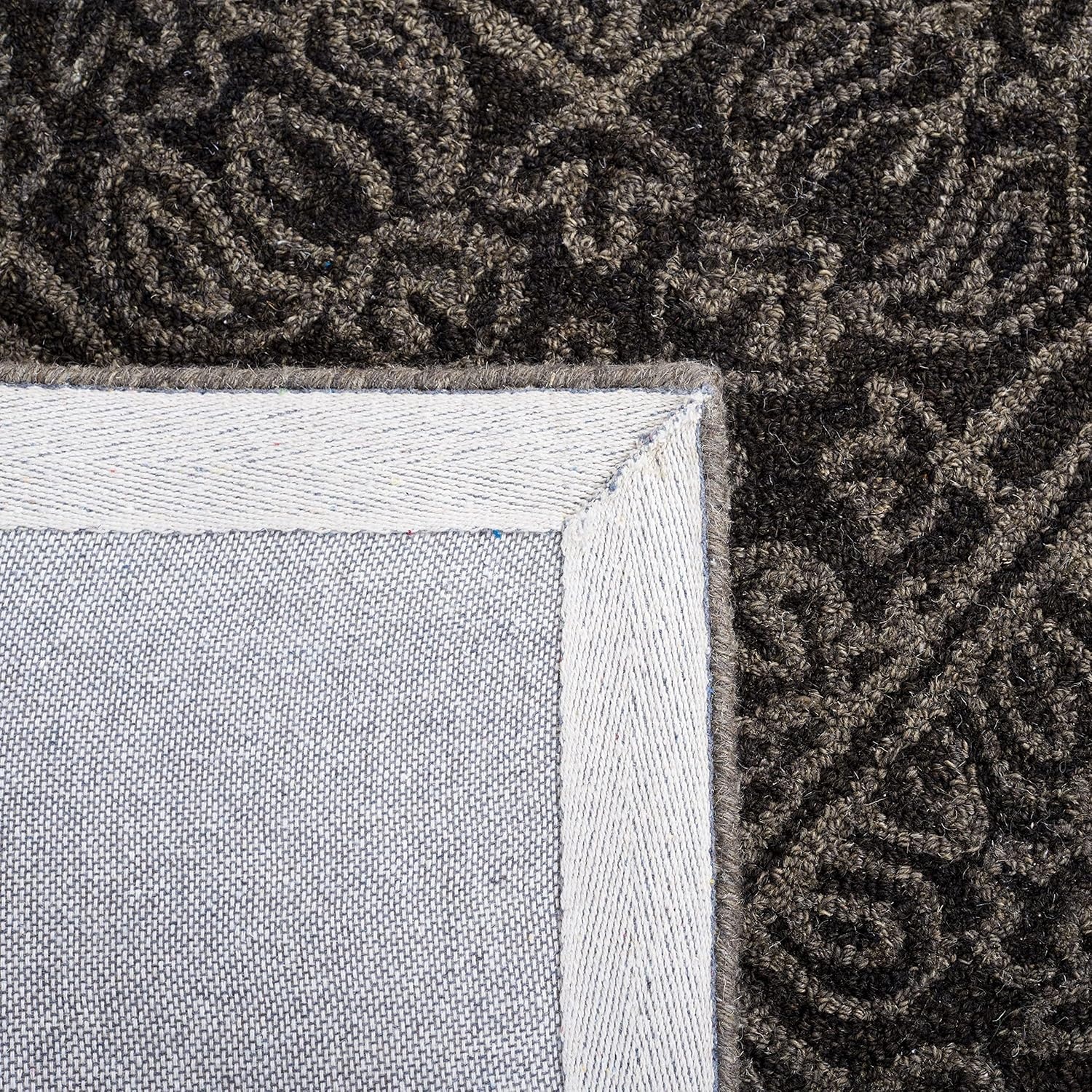 image:imageSAFAVIEH Area Rug 8x10 Dip Dye Collection Large Navy Blue Handmade Wool Ideal for Living Room Bedroom Office Dining Space DDY151NDark Grey
