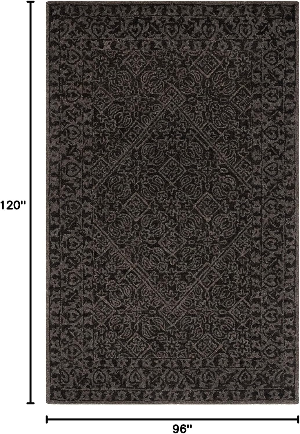 image:imageSAFAVIEH Area Rug 8x10 Dip Dye Collection Large Navy Blue Handmade Wool Ideal for Living Room Bedroom Office Dining Space DDY151NDark Grey