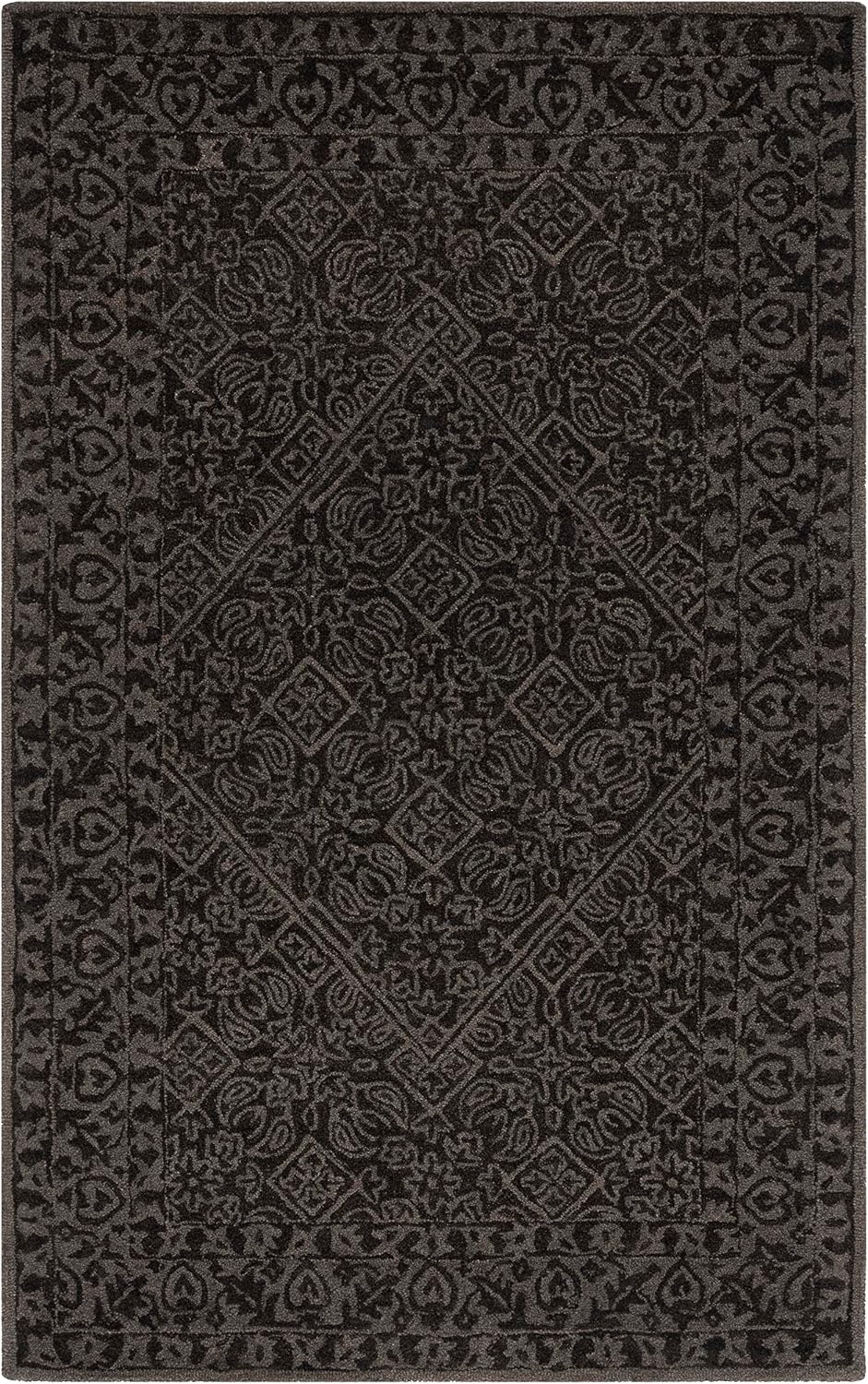 image:imageSAFAVIEH Area Rug 8x10 Dip Dye Collection Large Navy Blue Handmade Wool Ideal for Living Room Bedroom Office Dining Space DDY151NDark Grey