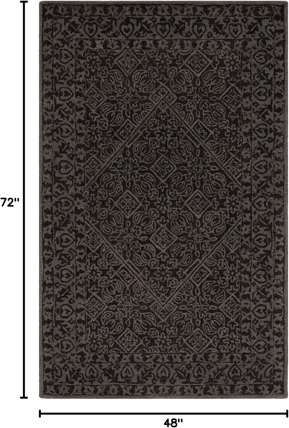 image:imageSAFAVIEH Area Rug 8x10 Dip Dye Collection Large Navy Blue Handmade Wool Ideal for Living Room Bedroom Office Dining Space DDY151NDark Grey