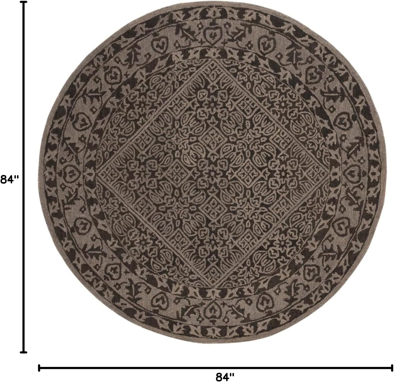 image:imageSAFAVIEH Area Rug 8x10 Dip Dye Collection Large Navy Blue Handmade Wool Ideal for Living Room Bedroom Office Dining Space DDY151NDark Grey