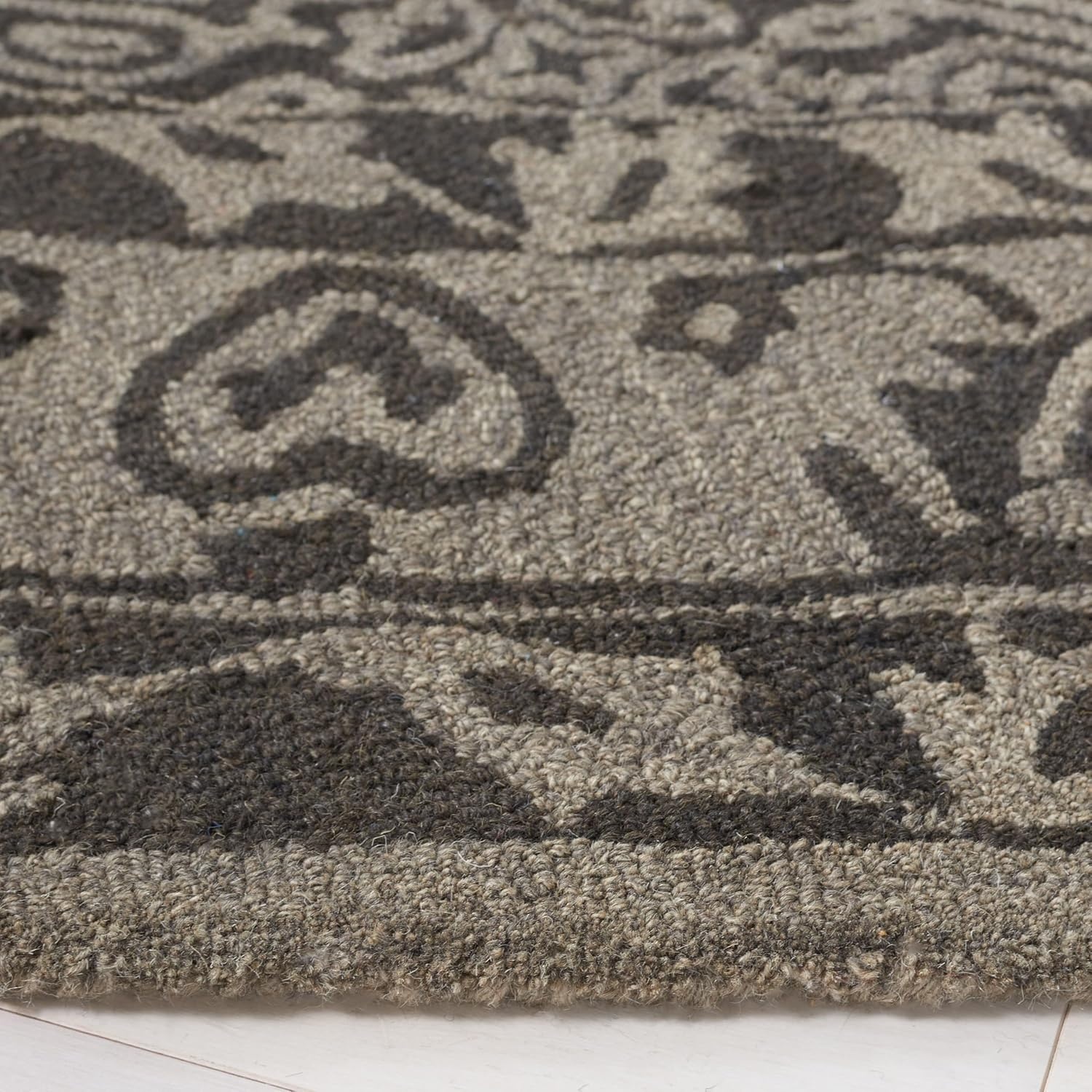 image:imageSAFAVIEH Area Rug 8x10 Dip Dye Collection Large Navy Blue Handmade Wool Ideal for Living Room Bedroom Office Dining Space DDY151NDark Grey