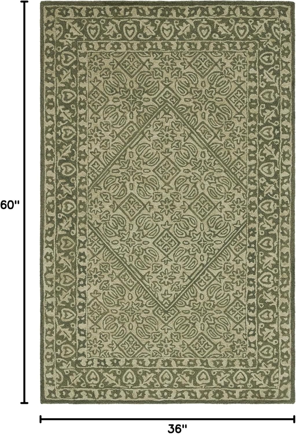 image:imageSAFAVIEH Area Rug 8x10 Dip Dye Collection Large Navy Blue Handmade Wool Ideal for Living Room Bedroom Office Dining Space DDY151NGreen