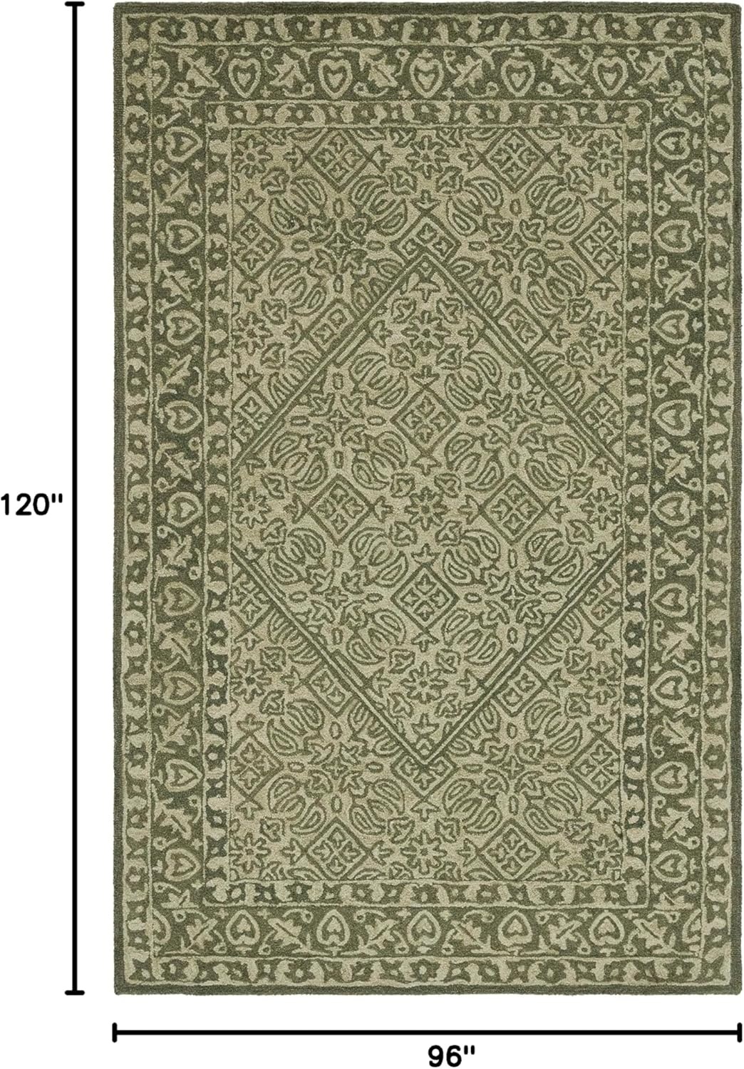 image:imageSAFAVIEH Area Rug 8x10 Dip Dye Collection Large Navy Blue Handmade Wool Ideal for Living Room Bedroom Office Dining Space DDY151NGreen