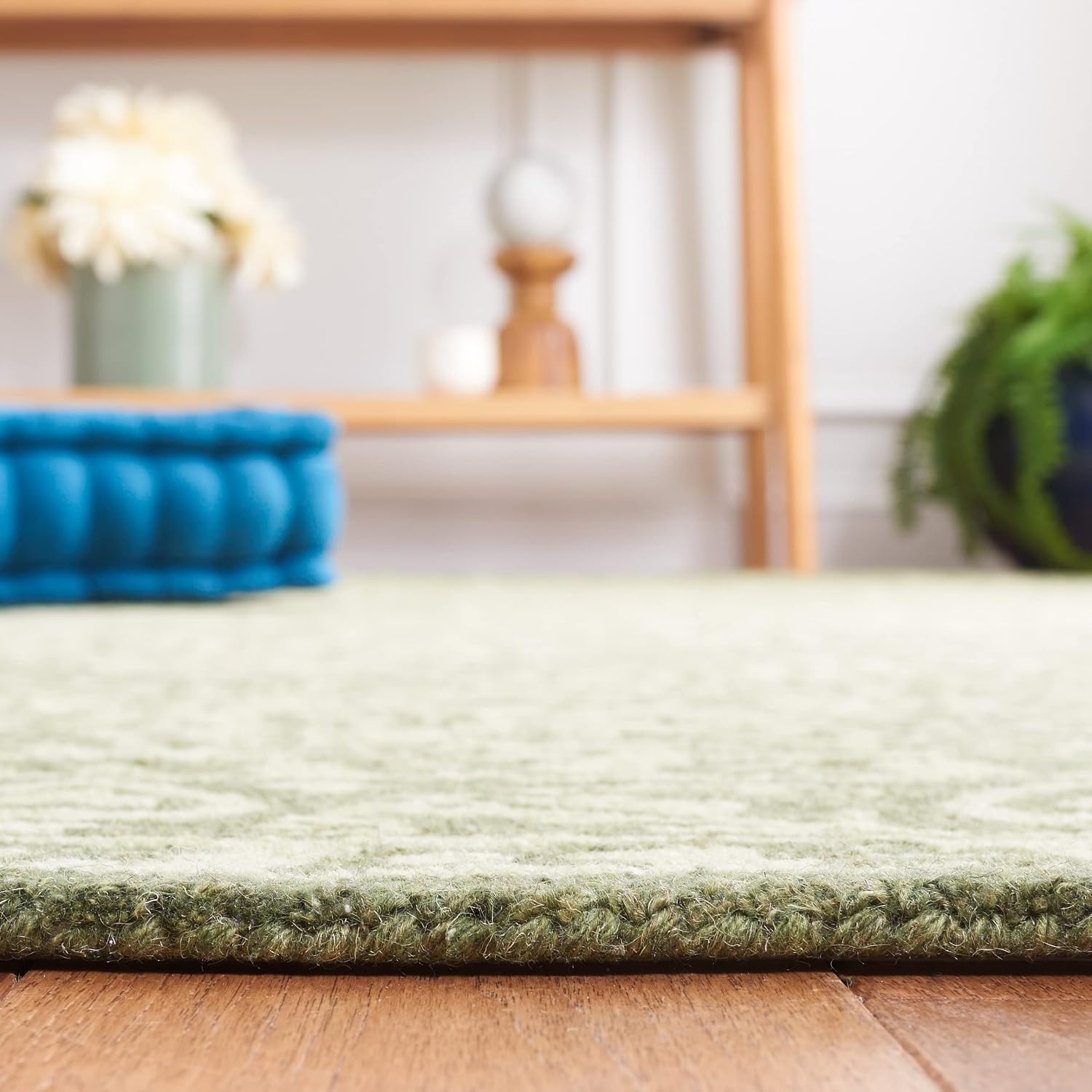 image:imageSAFAVIEH Area Rug 8x10 Dip Dye Collection Large Navy Blue Handmade Wool Ideal for Living Room Bedroom Office Dining Space DDY151NGreen