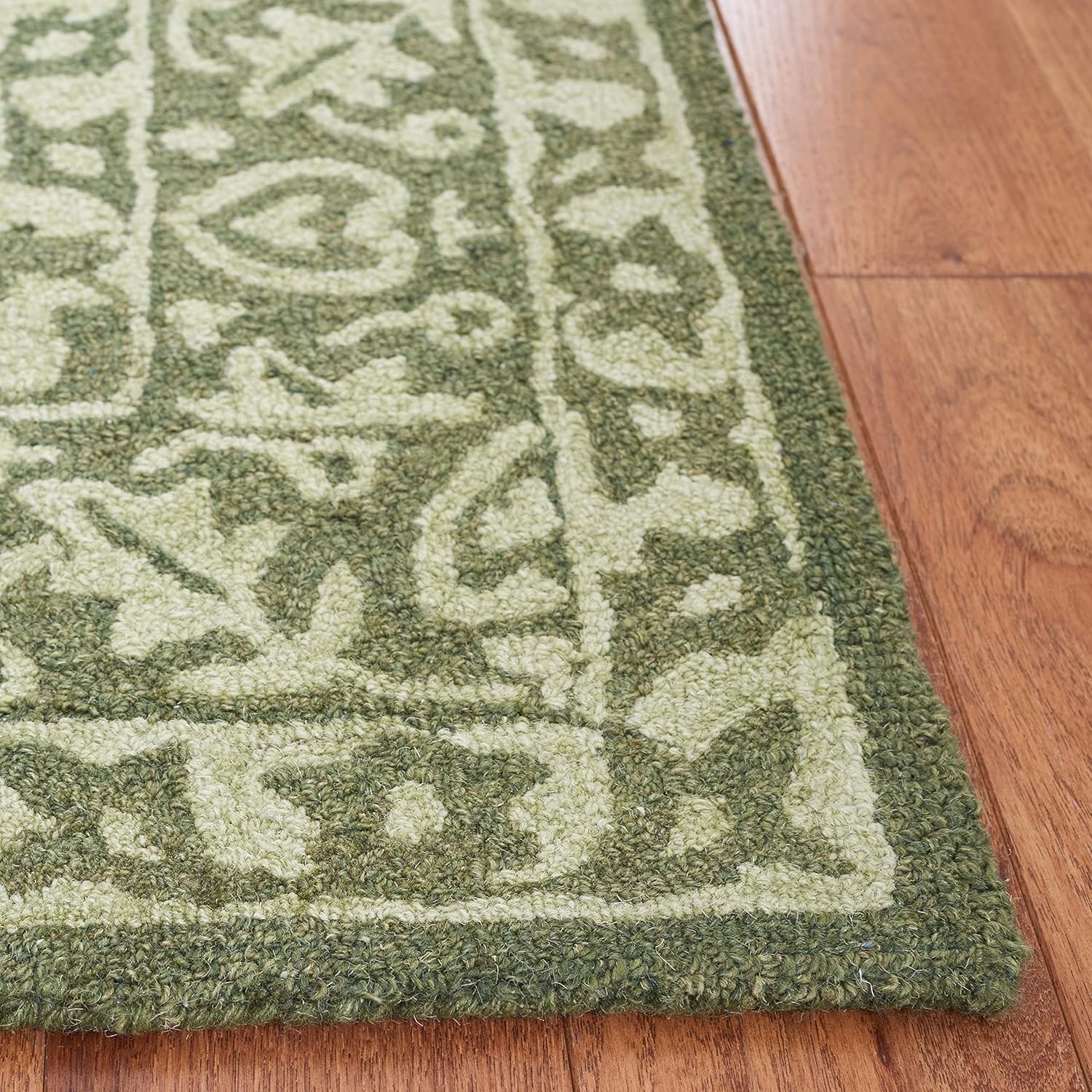 image:imageSAFAVIEH Area Rug 8x10 Dip Dye Collection Large Navy Blue Handmade Wool Ideal for Living Room Bedroom Office Dining Space DDY151NGreen