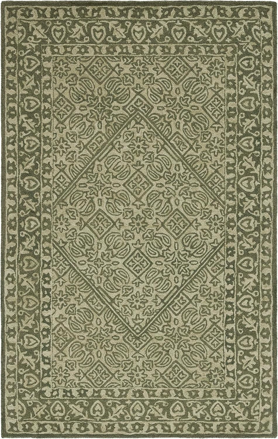 image:imageSAFAVIEH Area Rug 8x10 Dip Dye Collection Large Navy Blue Handmade Wool Ideal for Living Room Bedroom Office Dining Space DDY151NGreen