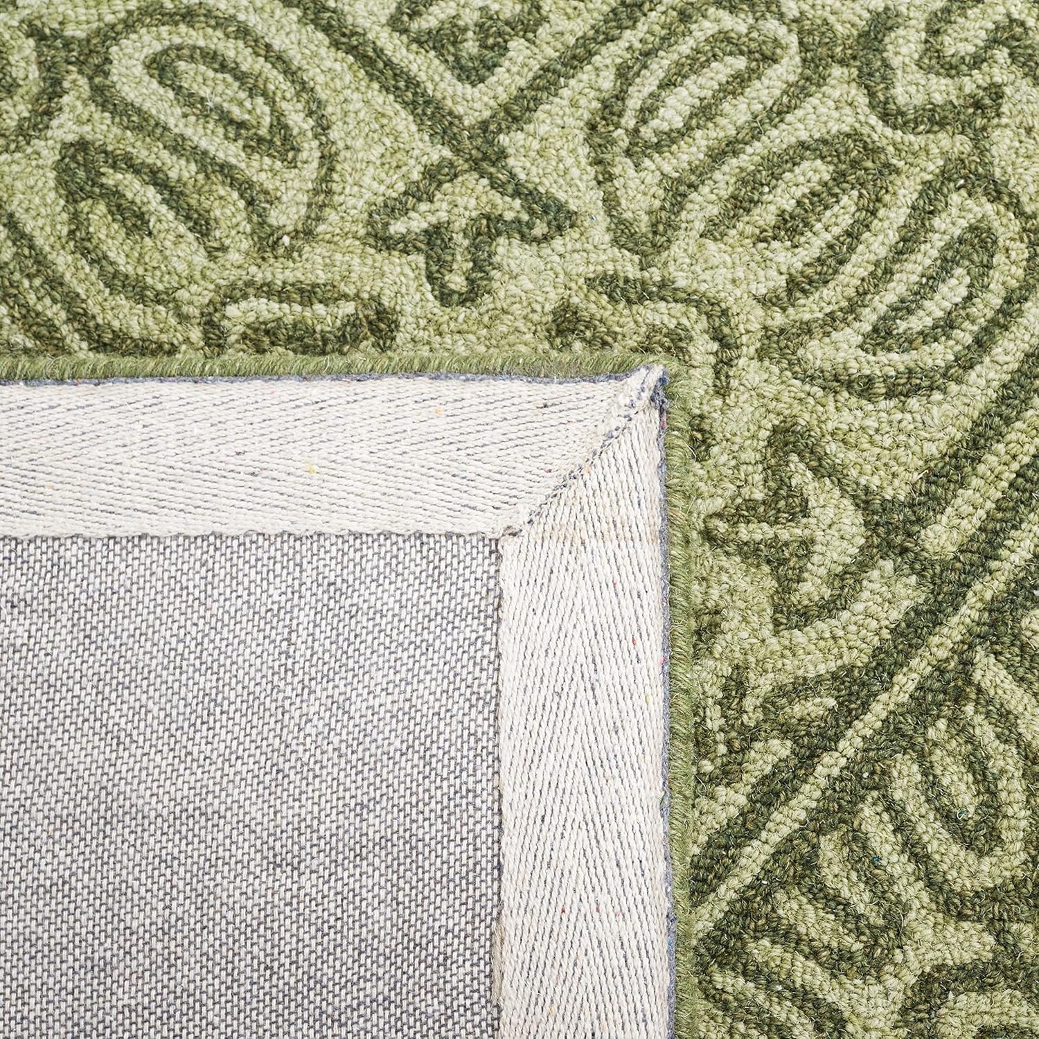 image:imageSAFAVIEH Area Rug 8x10 Dip Dye Collection Large Navy Blue Handmade Wool Ideal for Living Room Bedroom Office Dining Space DDY151NGreen