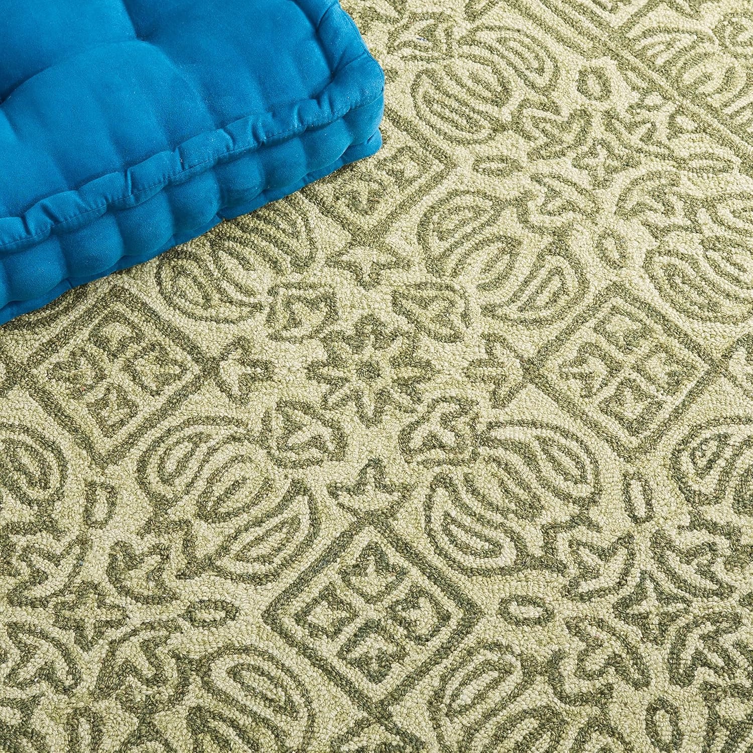 image:imageSAFAVIEH Area Rug 8x10 Dip Dye Collection Large Navy Blue Handmade Wool Ideal for Living Room Bedroom Office Dining Space DDY151NGreen