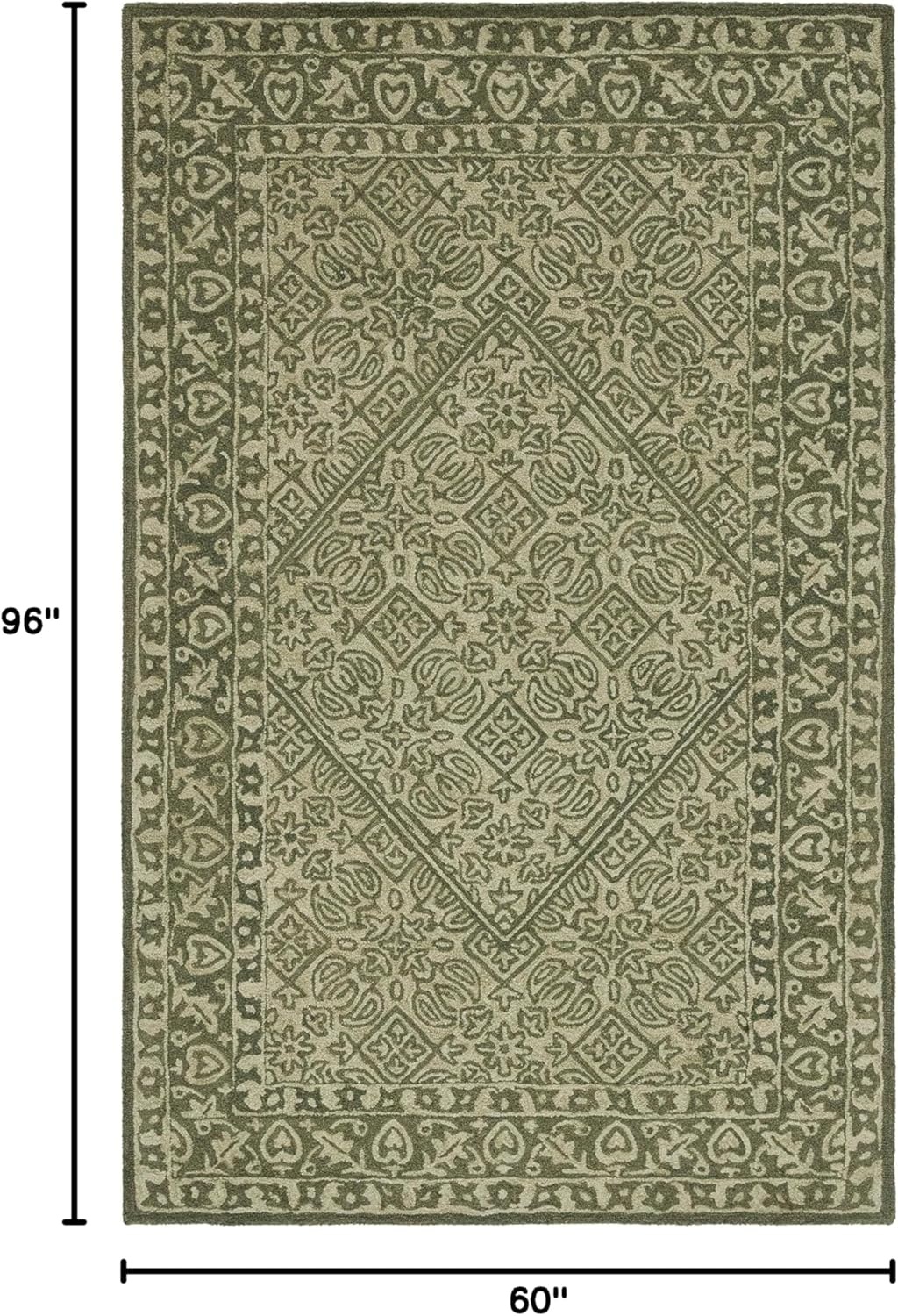 image:imageSAFAVIEH Area Rug 8x10 Dip Dye Collection Large Navy Blue Handmade Wool Ideal for Living Room Bedroom Office Dining Space DDY151NGreen