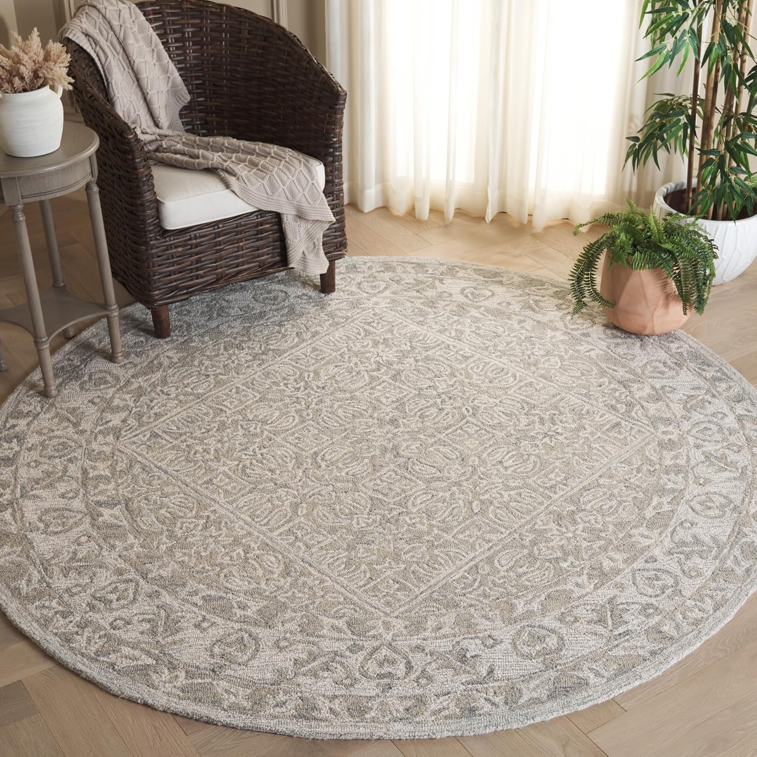 image:imageSAFAVIEH Area Rug 8x10 Dip Dye Collection Large Navy Blue Handmade Wool Ideal for Living Room Bedroom Office Dining Space DDY151NGreyIvory