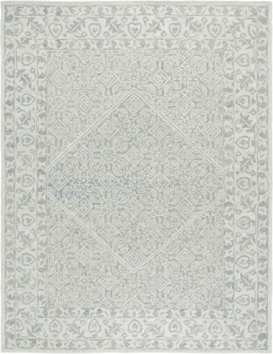 image:imageSAFAVIEH Area Rug 8x10 Dip Dye Collection Large Navy Blue Handmade Wool Ideal for Living Room Bedroom Office Dining Space DDY151NGreyIvory