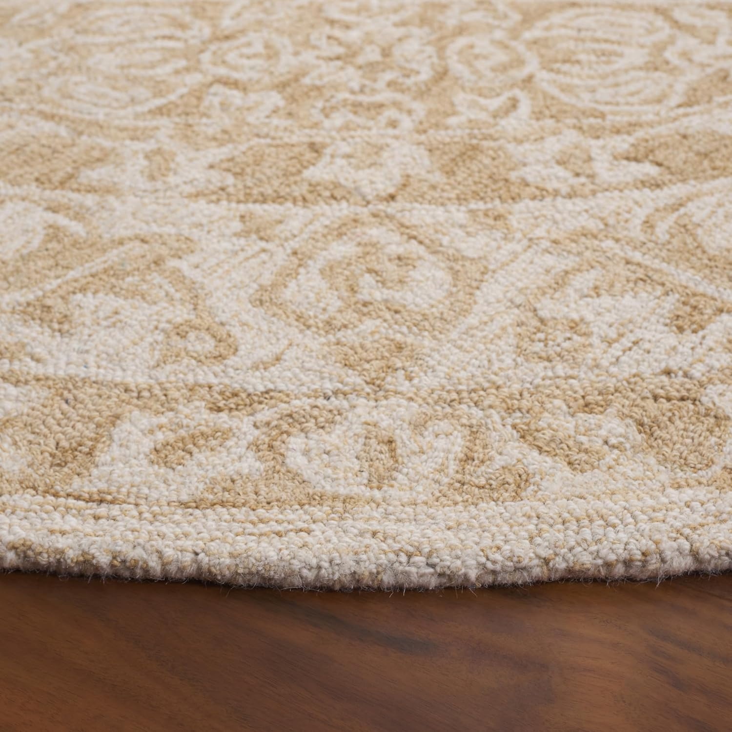 image:imageSAFAVIEH Area Rug 8x10 Dip Dye Collection Large Navy Blue Handmade Wool Ideal for Living Room Bedroom Office Dining Space DDY151NLight BeigeIvory