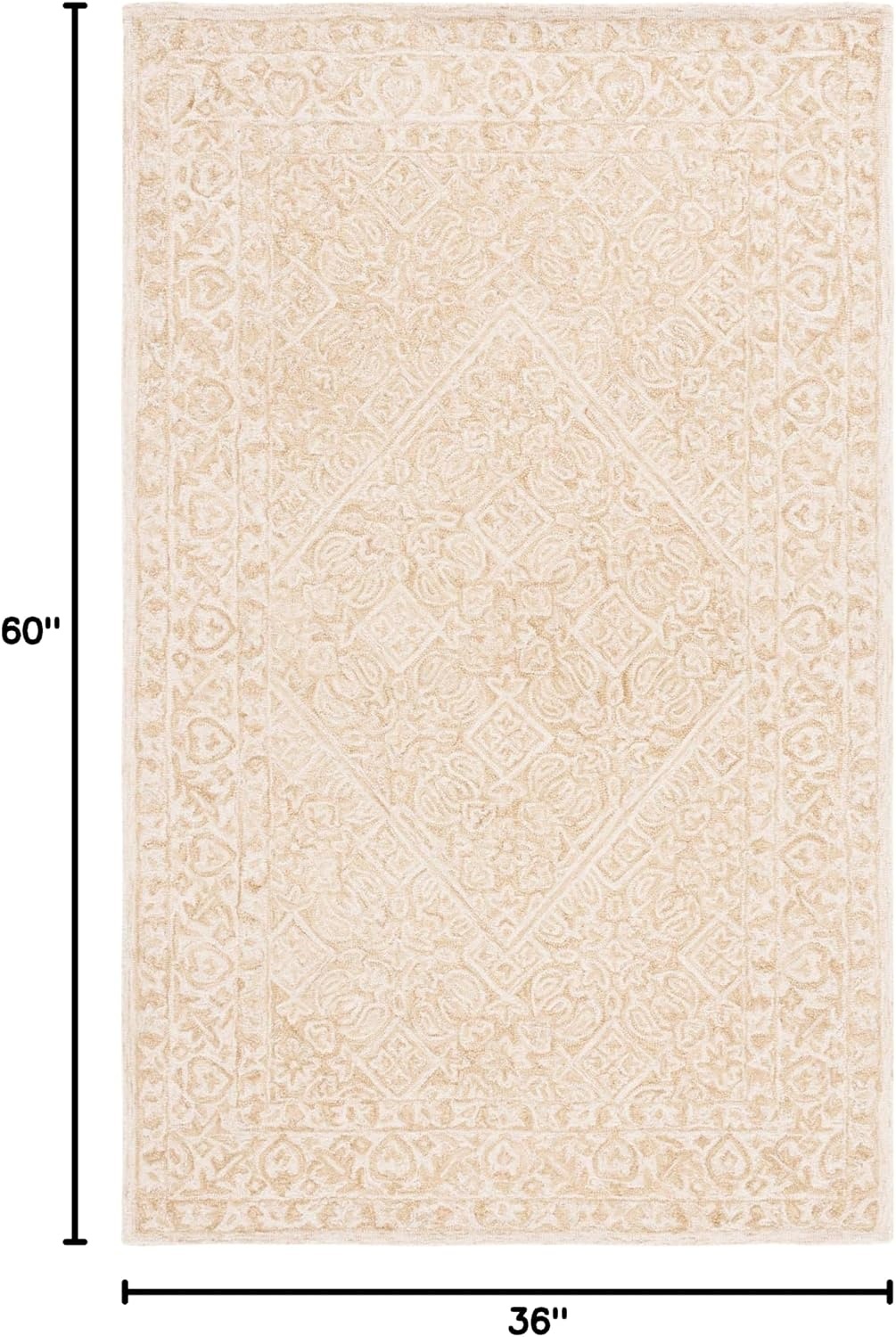 image:imageSAFAVIEH Area Rug 8x10 Dip Dye Collection Large Navy Blue Handmade Wool Ideal for Living Room Bedroom Office Dining Space DDY151NLight BeigeIvory